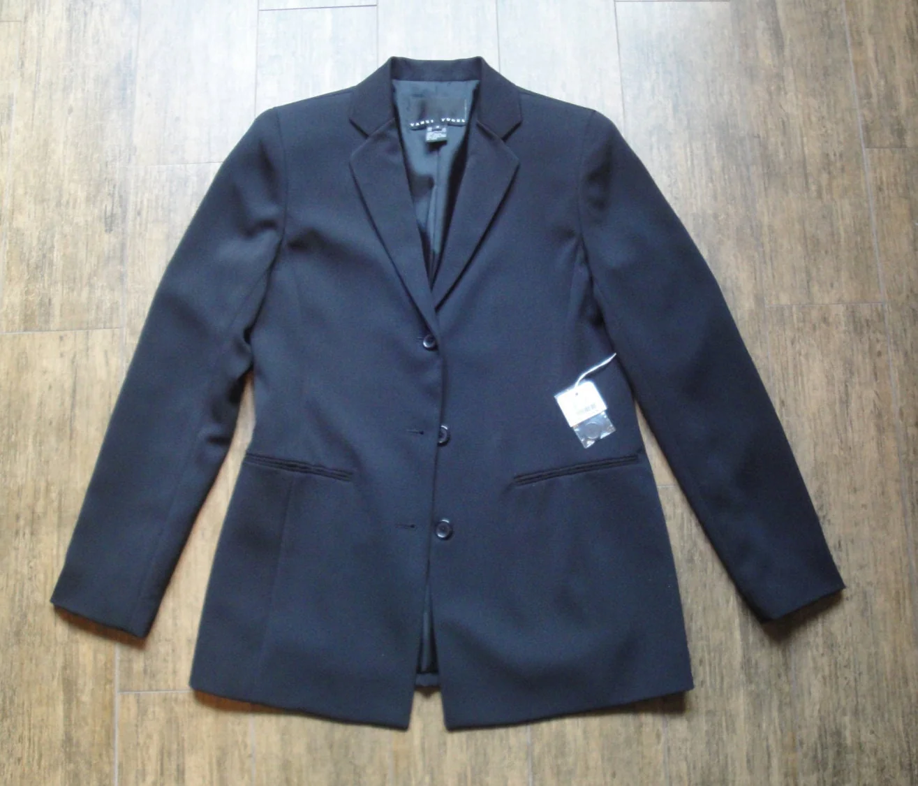 Pants Suit Yansi Fugel Black Button Front Jacket Zip Front 2 Pants Bonus Scarf Vintage Set by Yansi Fugel - Image 6