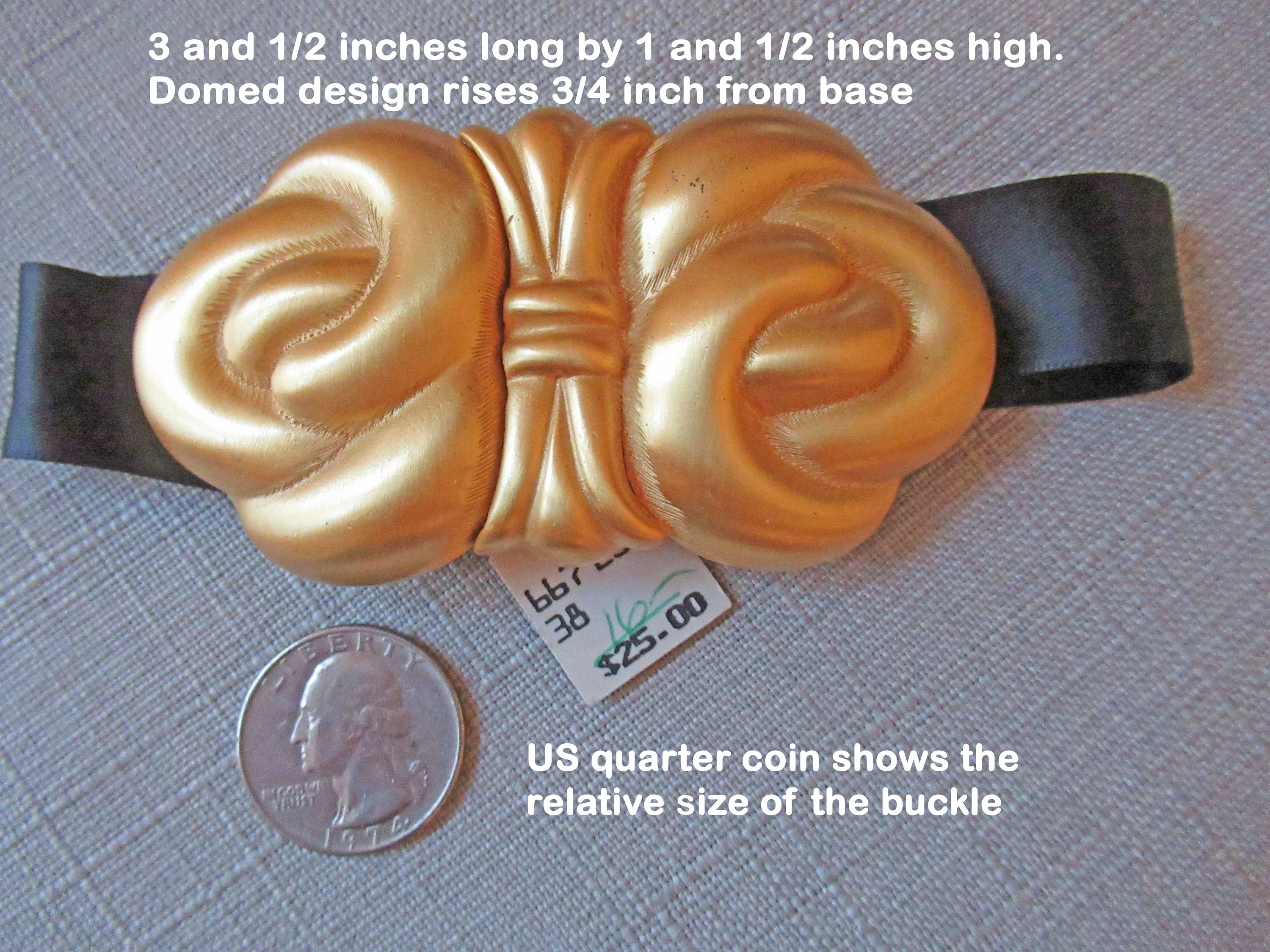Paquette Removable Belt Buckle Never Worn Gold Tone Metal Double Clasp Design, for Detachable Belts, Has Talbots Paper Hang Tag, Vtg - Image 7