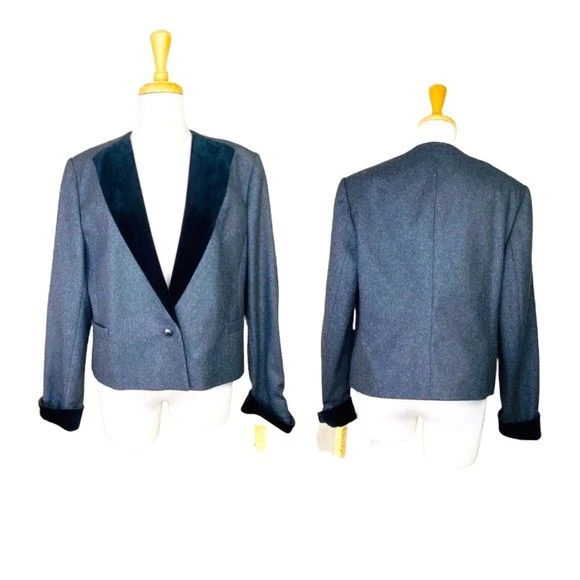 Paris Bolero Jacket Wool Vintage Saks Fifth Ave Nwt Size 14 by Louis Feraud - Image 4