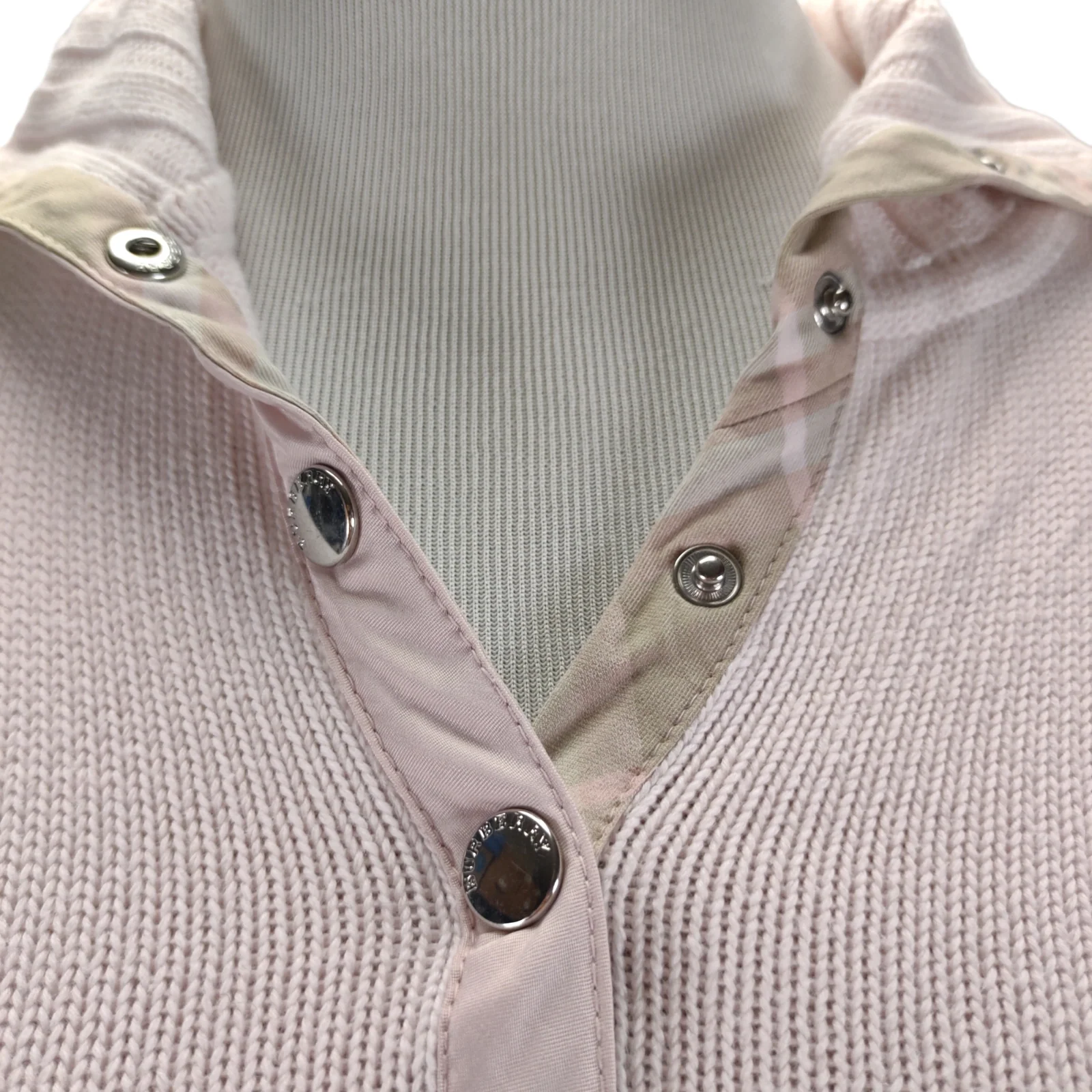 Pastel Pink Snap Turtleneck Sweater By Burberry London - Image 5