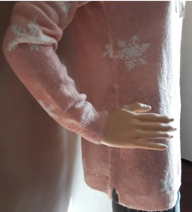 Pastel Pink White Snowflake Sweater by Lc Lauren Conrad - Image 4