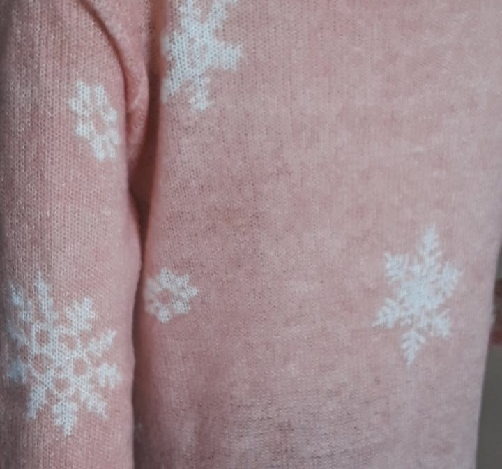 Pastel Pink White Snowflake Sweater by Lc Lauren Conrad - Image 5