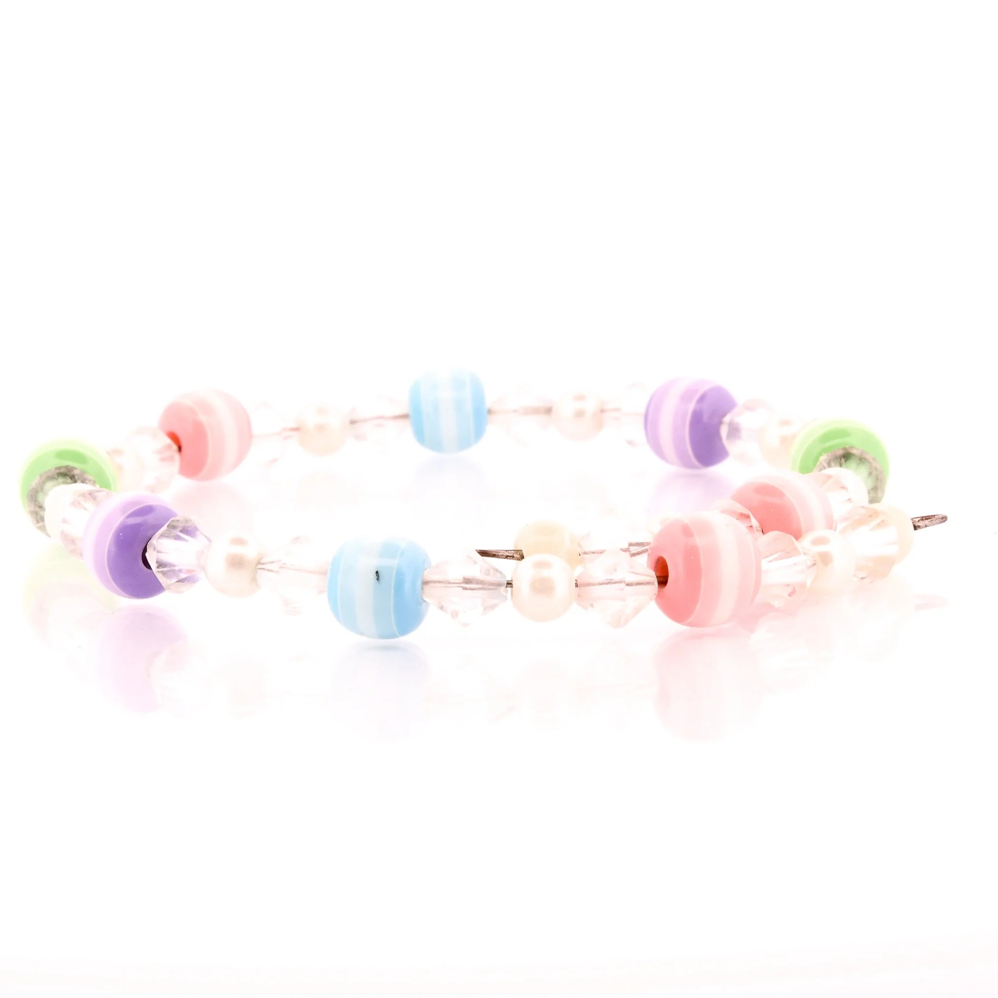 Pastel Rainbow Venetian Glass Wire Bracelet - Image 4
