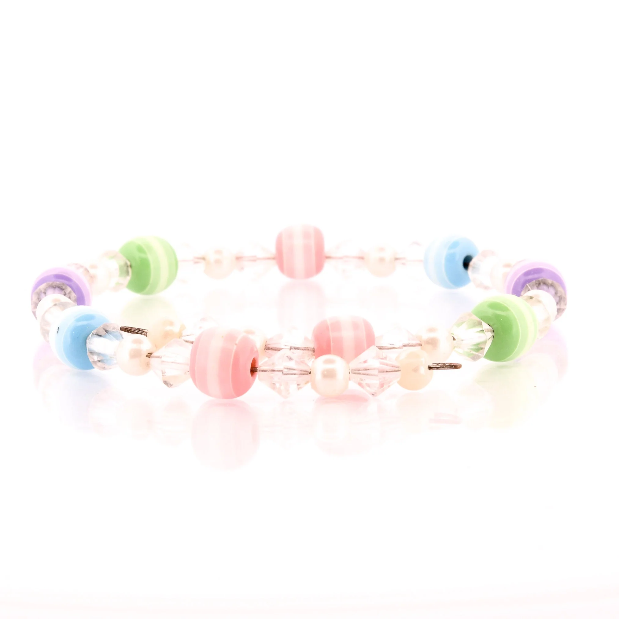 Pastel Rainbow Venetian Glass Wire Bracelet - Image 5