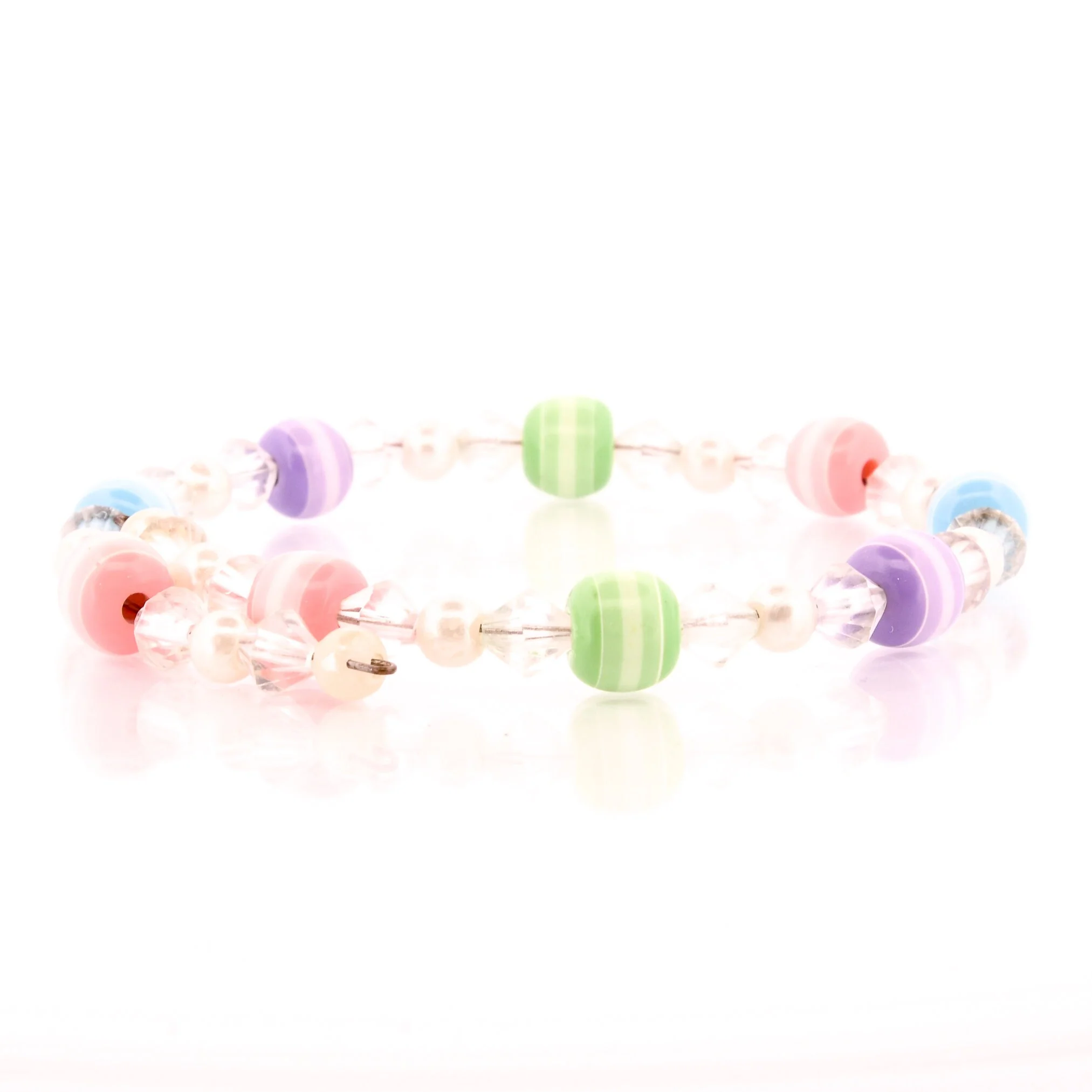 Pastel Rainbow Venetian Glass Wire Bracelet - Image 6
