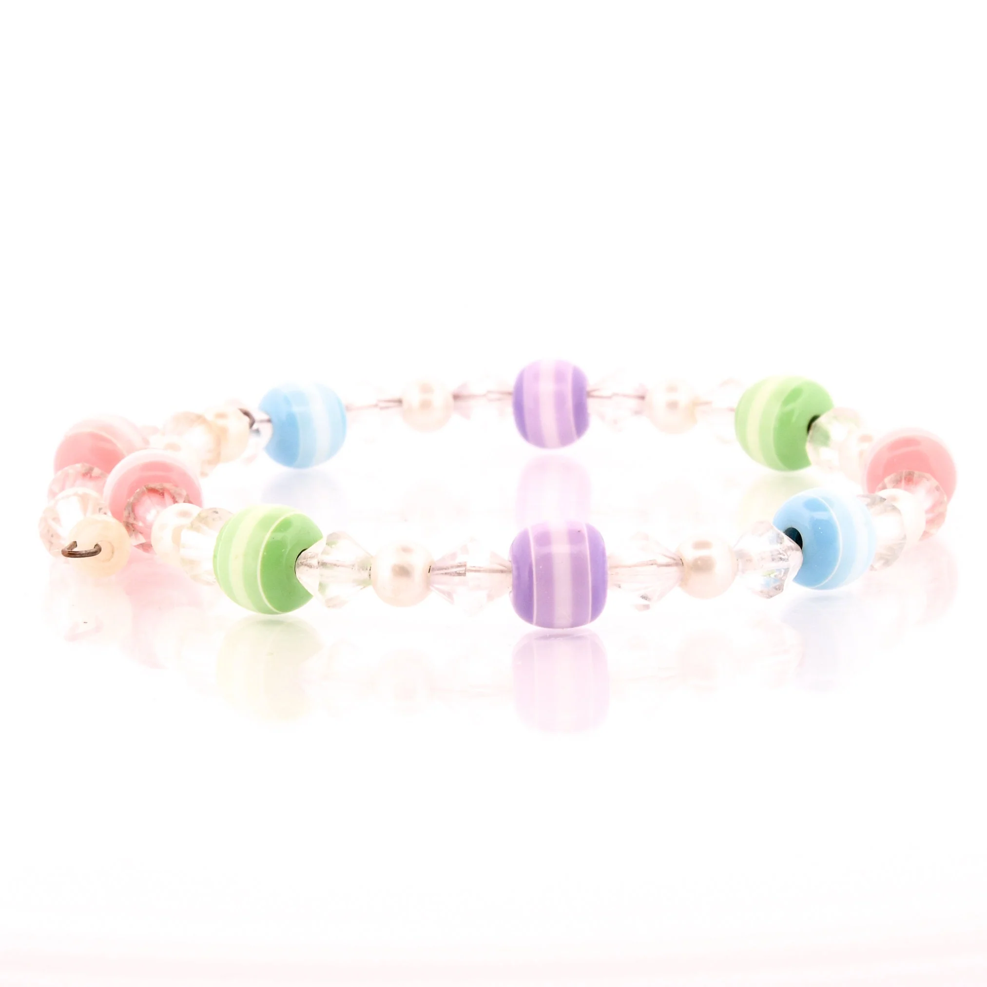 Pastel Rainbow Venetian Glass Wire Bracelet - Image 7