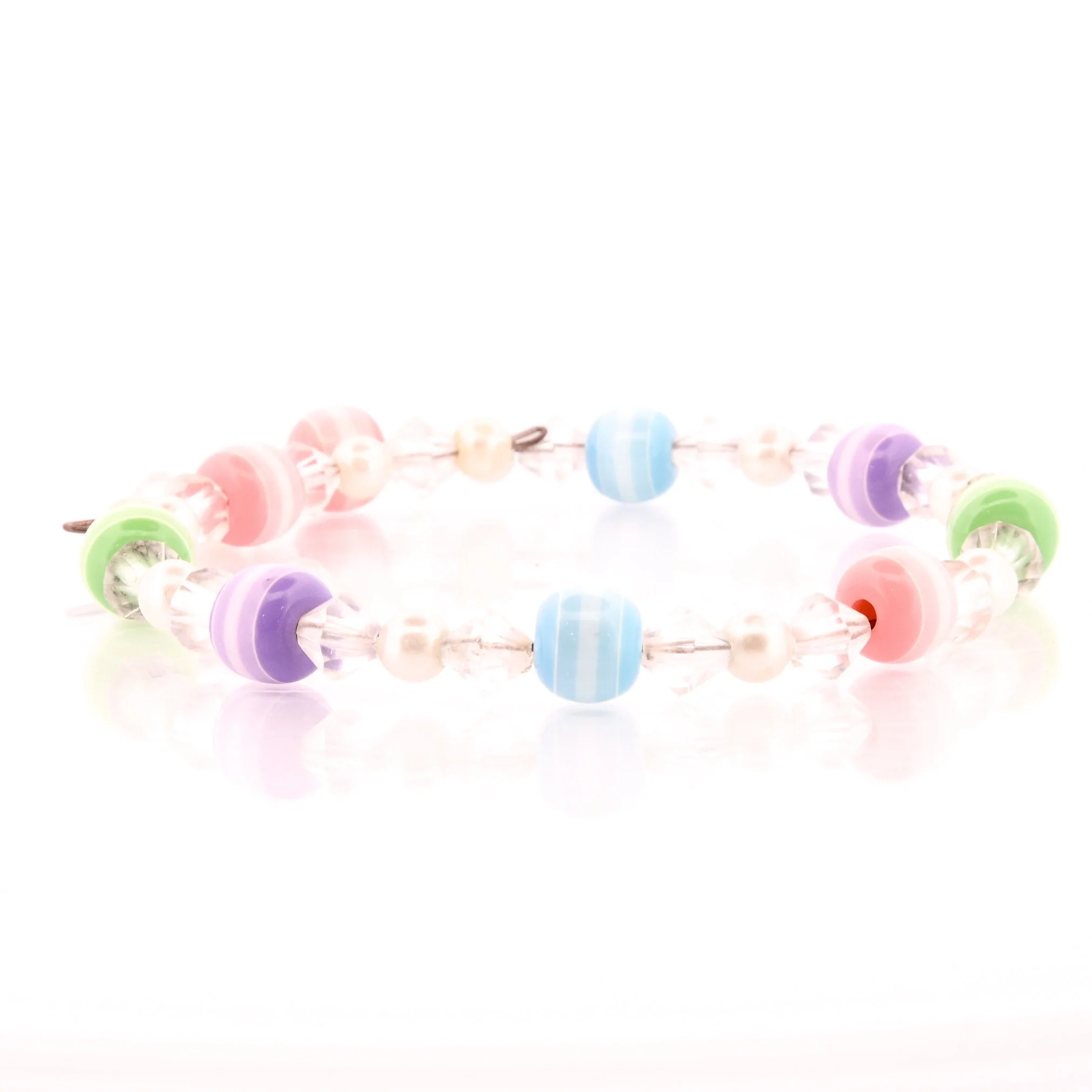 Pastel Rainbow Venetian Glass Wire Bracelet - Image 8