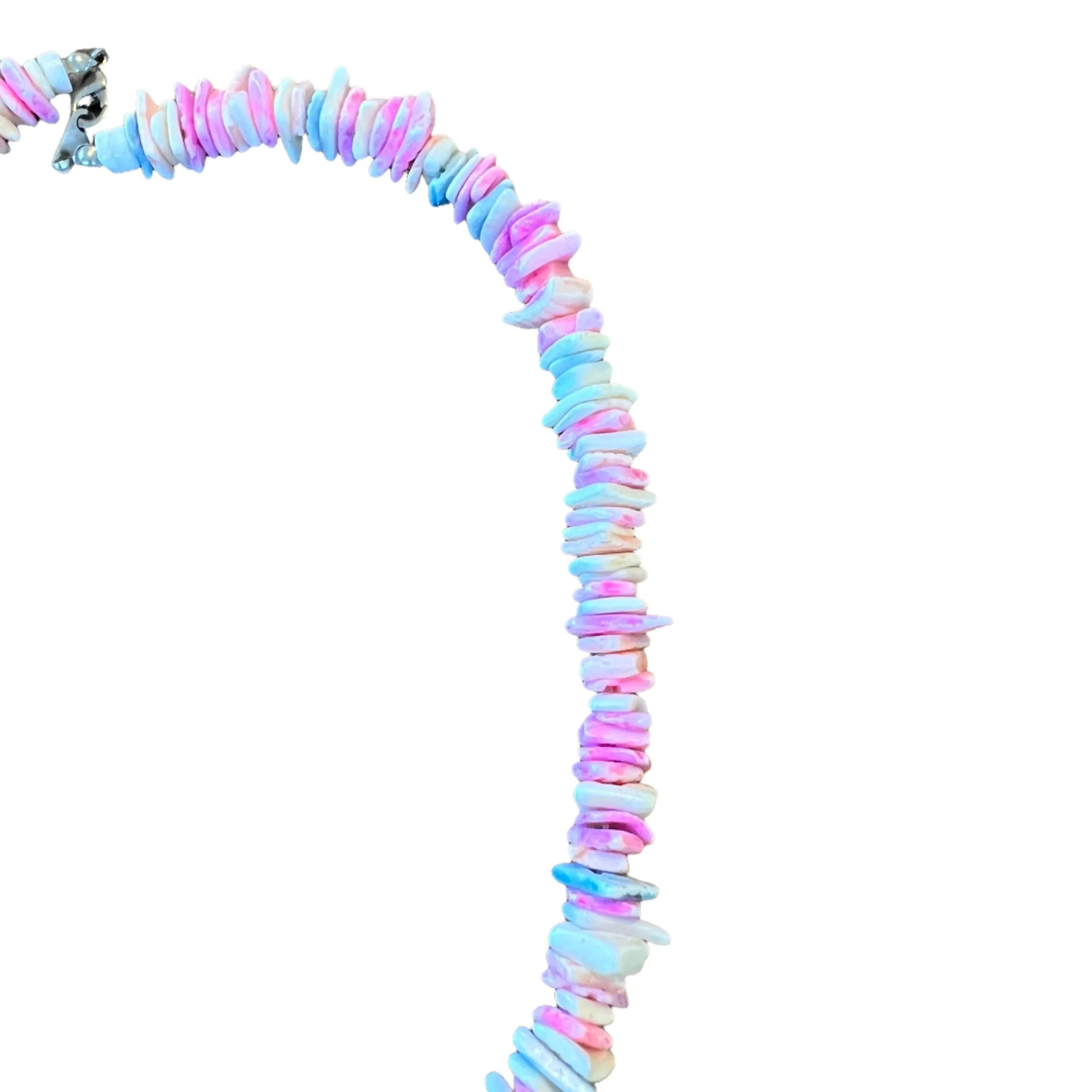 Pastel Shell Choker Necklace Silver Tone - Image 3