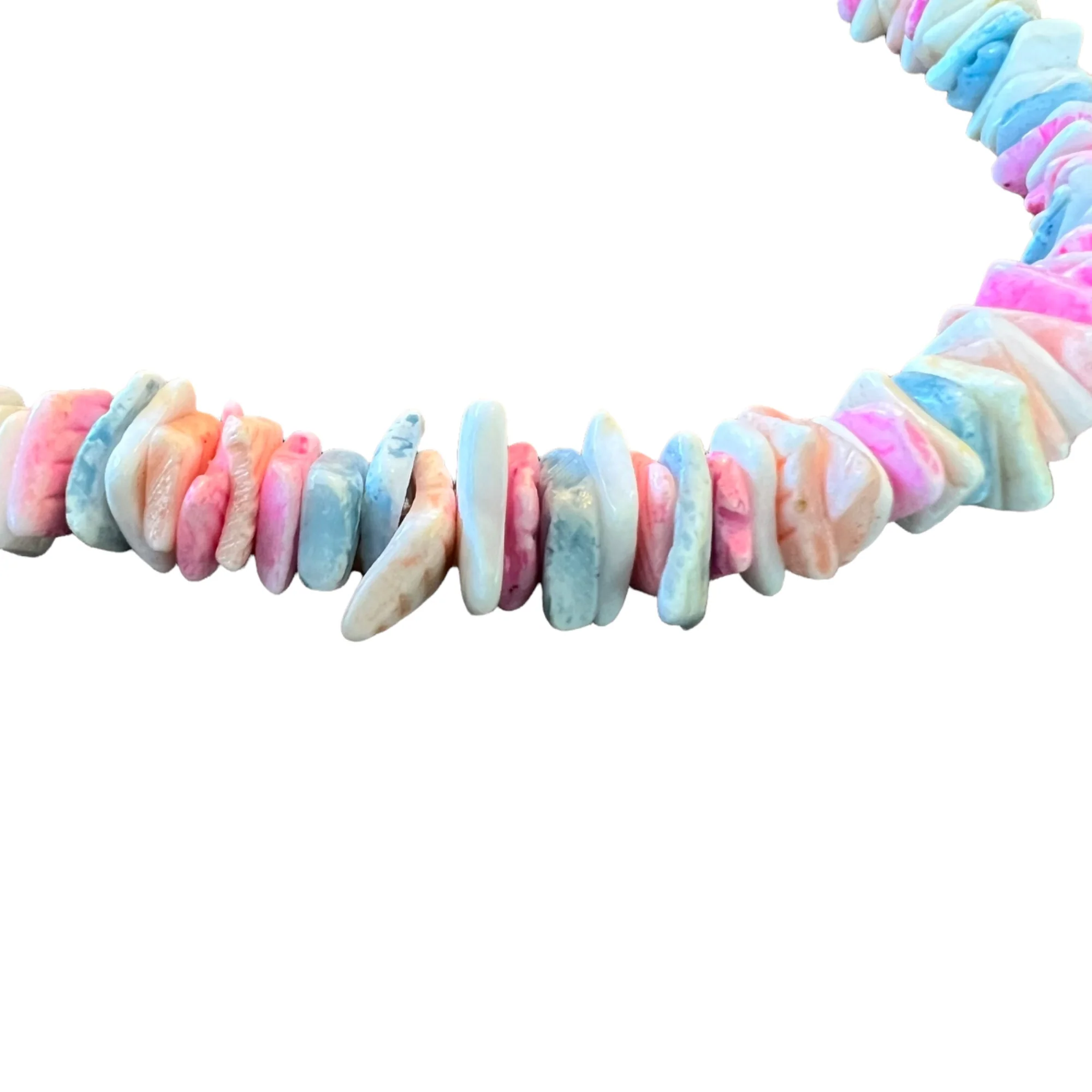 Pastel Shell Choker Necklace Silver Tone - Image 5
