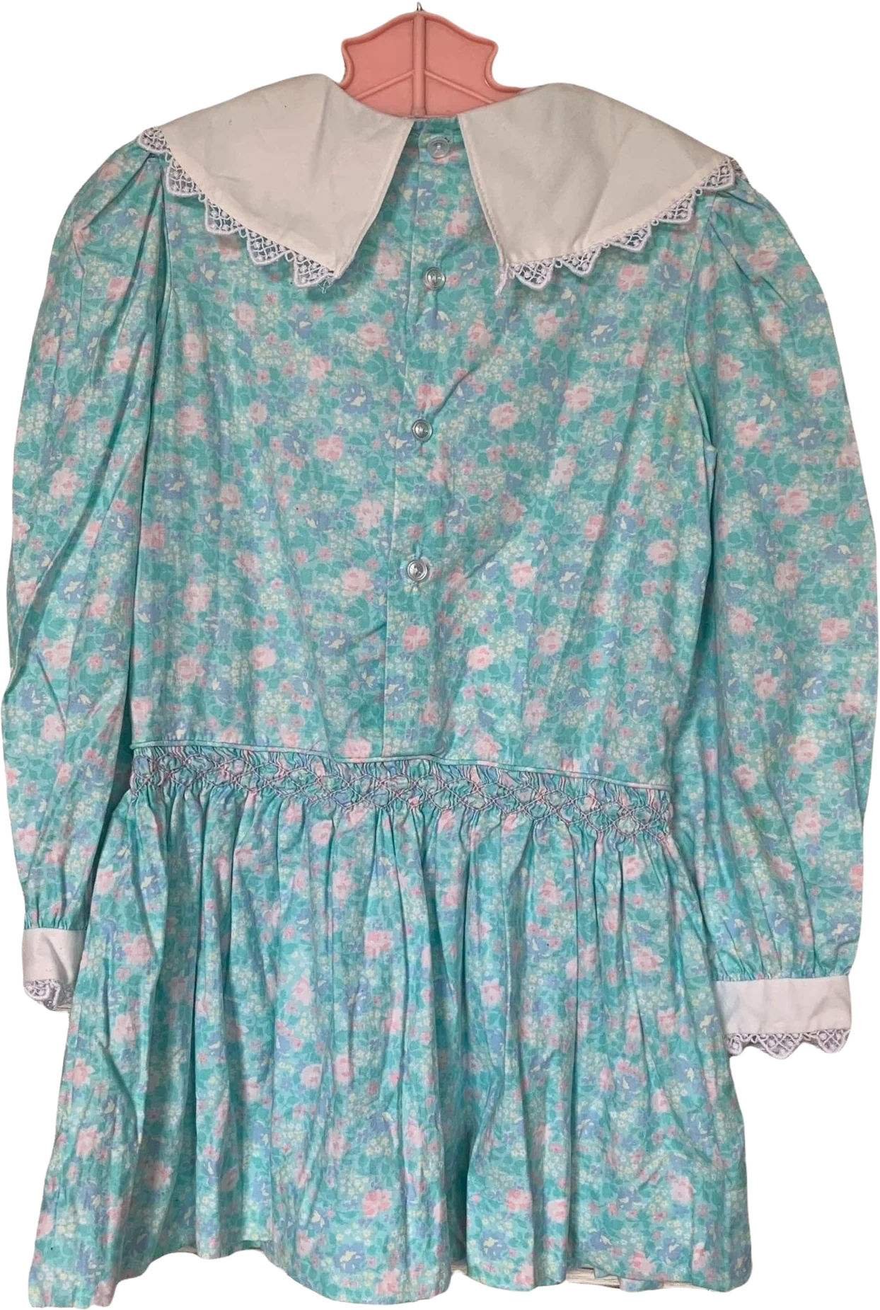 Pastel Smocked Floral Pastel Dress By Polly Flinders - Image 2