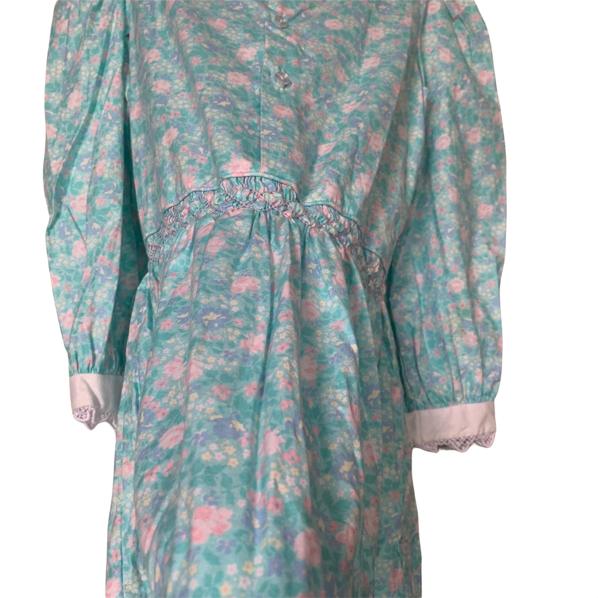 Pastel Smocked Floral Pastel Dress By Polly Flinders - Image 5