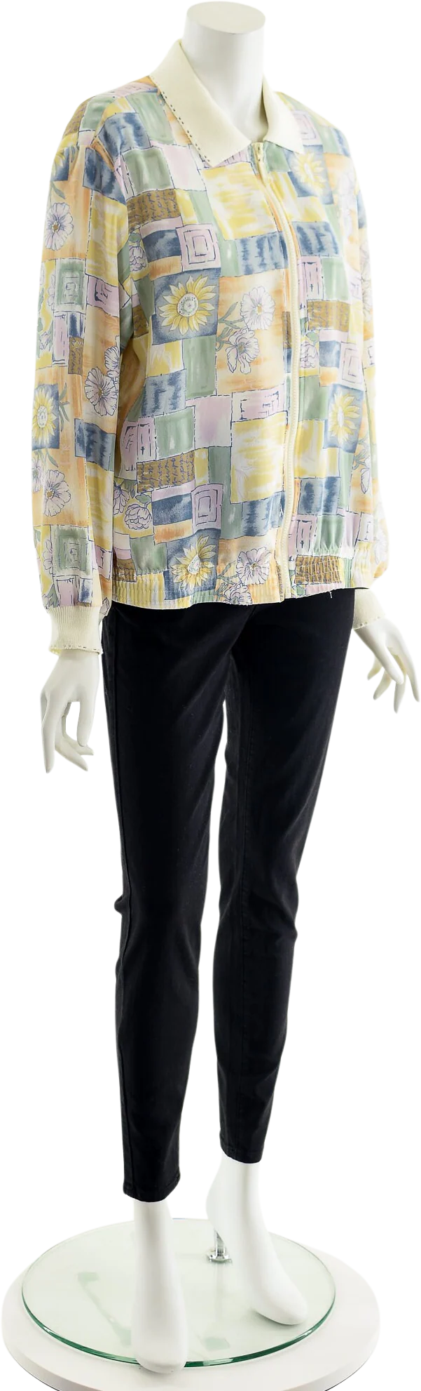 Pastel Sunflower Daisy Bomber Jacket by Teddi Petite