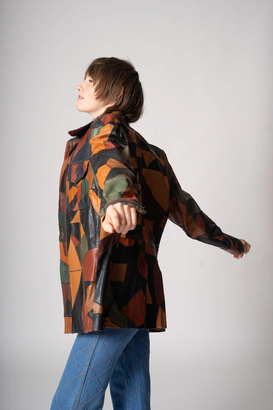 Patchwork Leather Jacket by Hides at Alexanders - Image 10