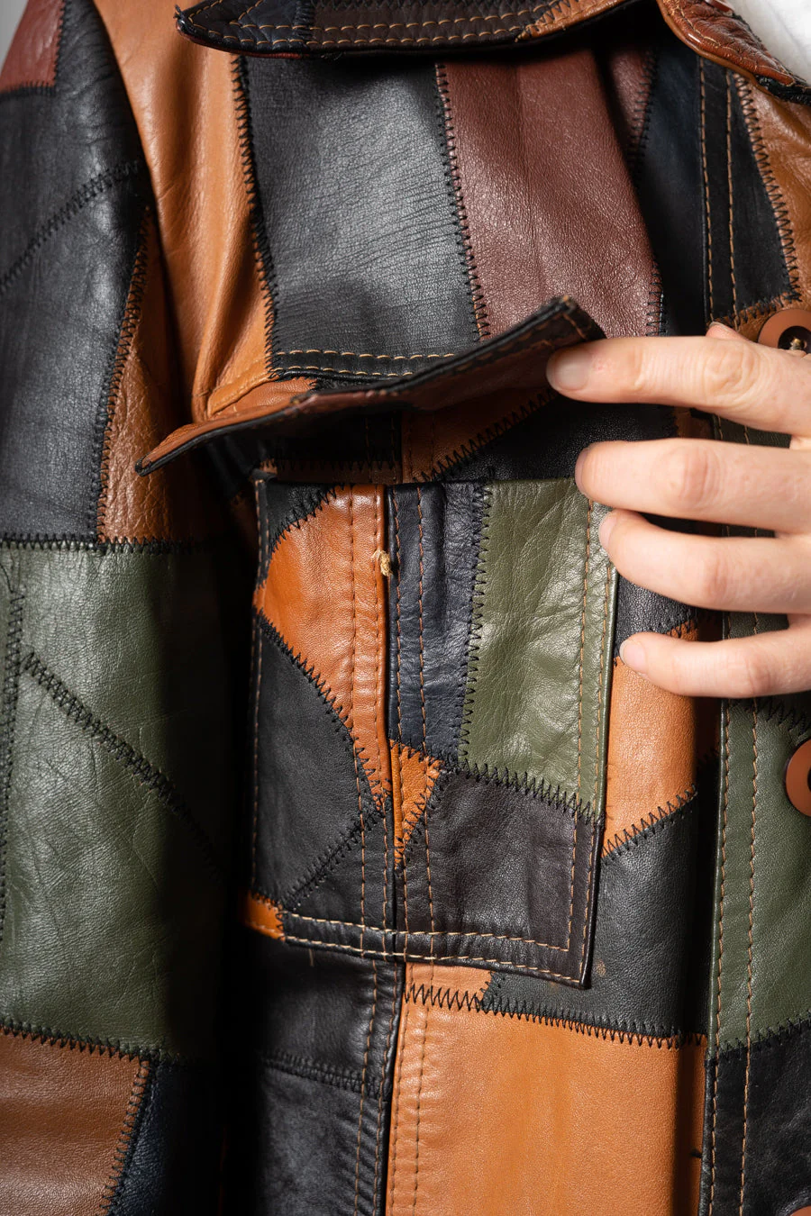 Patchwork Leather Jacket by Hides at Alexanders - Image 13
