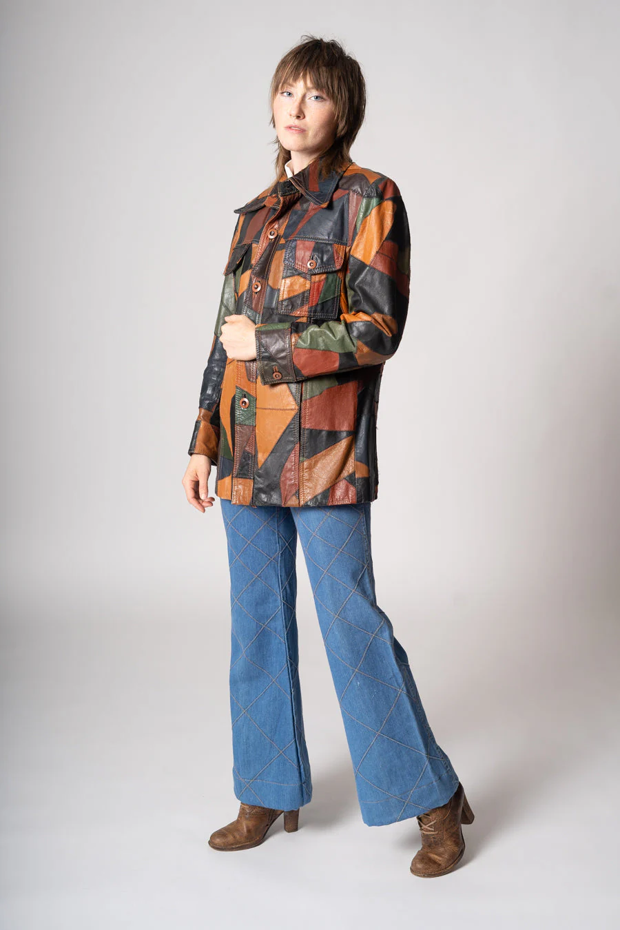 Patchwork Leather Jacket by Hides at Alexanders - Image 2