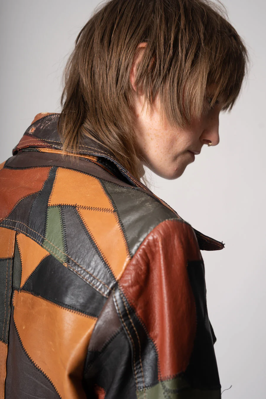 Patchwork Leather Jacket by Hides at Alexanders - Image 3