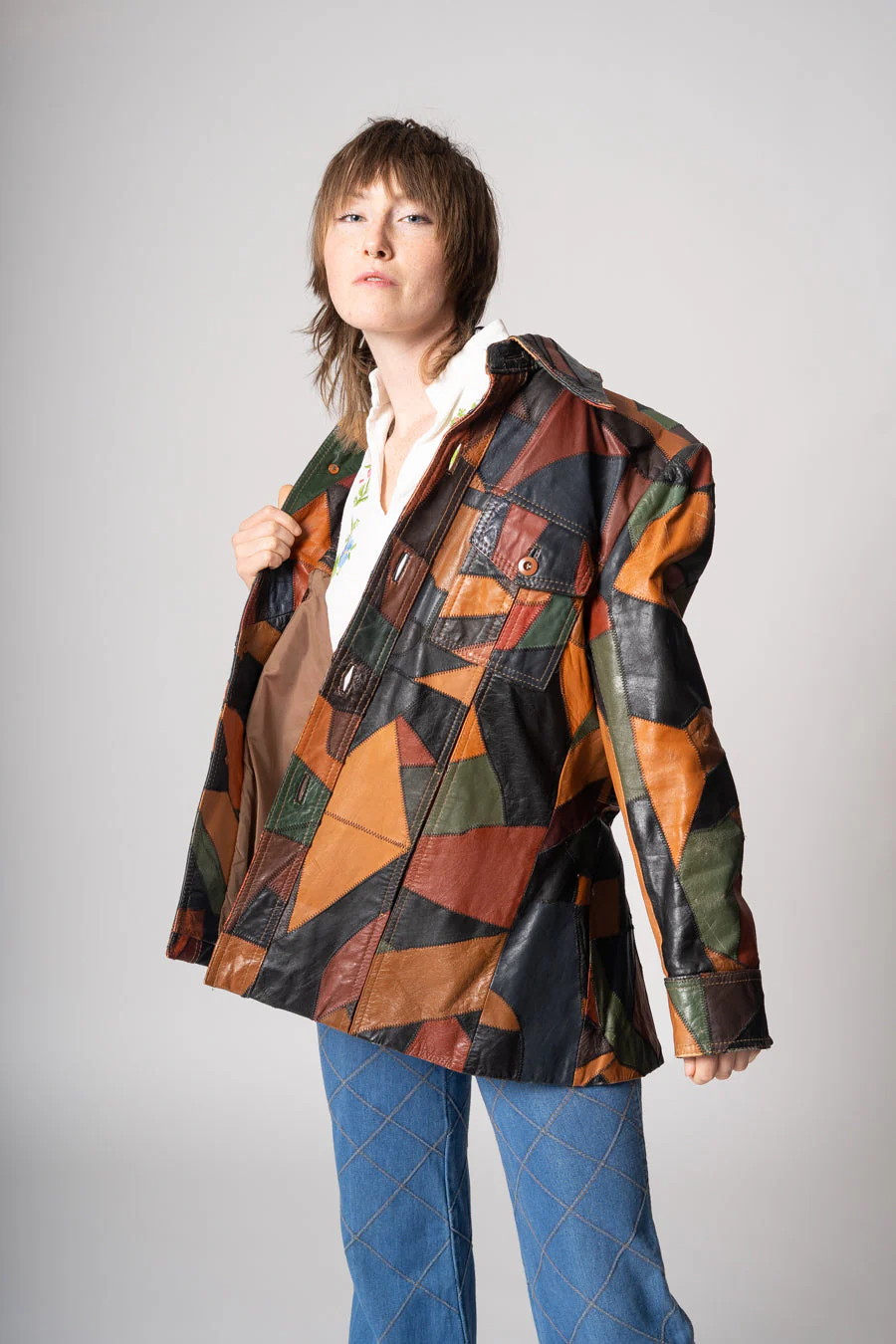 Patchwork Leather Jacket by Hides at Alexanders - Image 7
