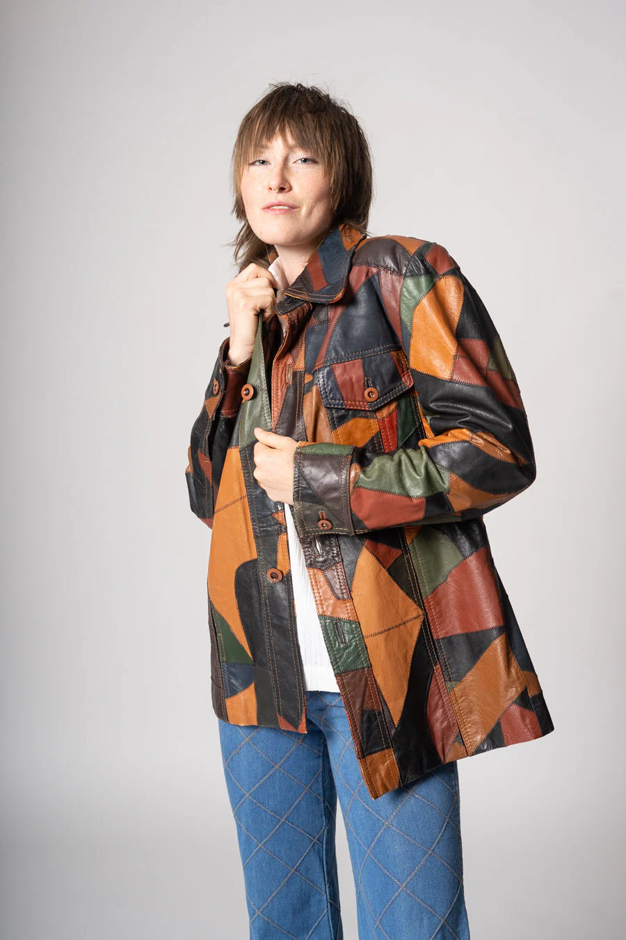 Patchwork Leather Jacket by Hides at Alexanders - Image 8