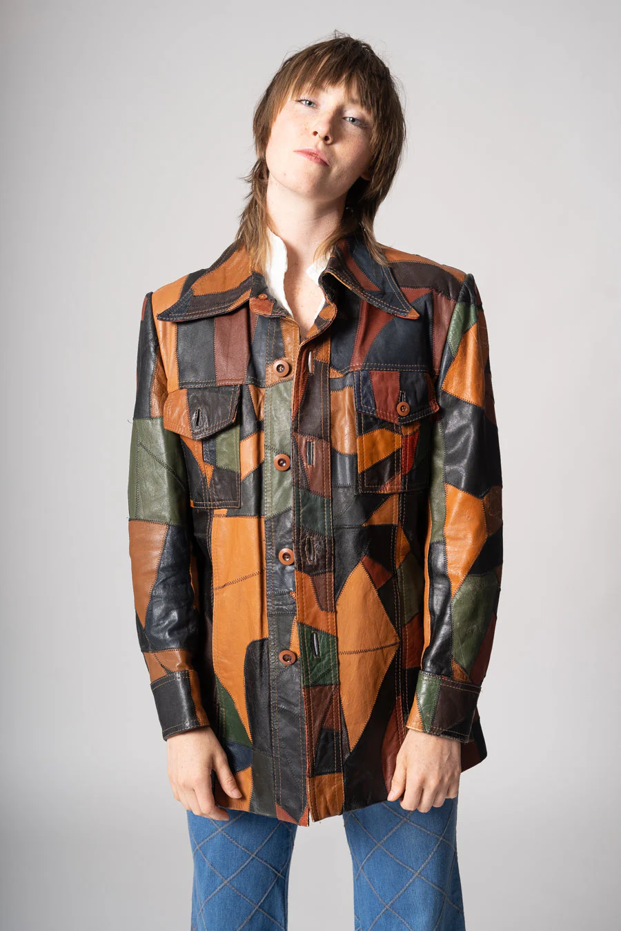Patchwork Leather Jacket by Hides at Alexanders - Image 9