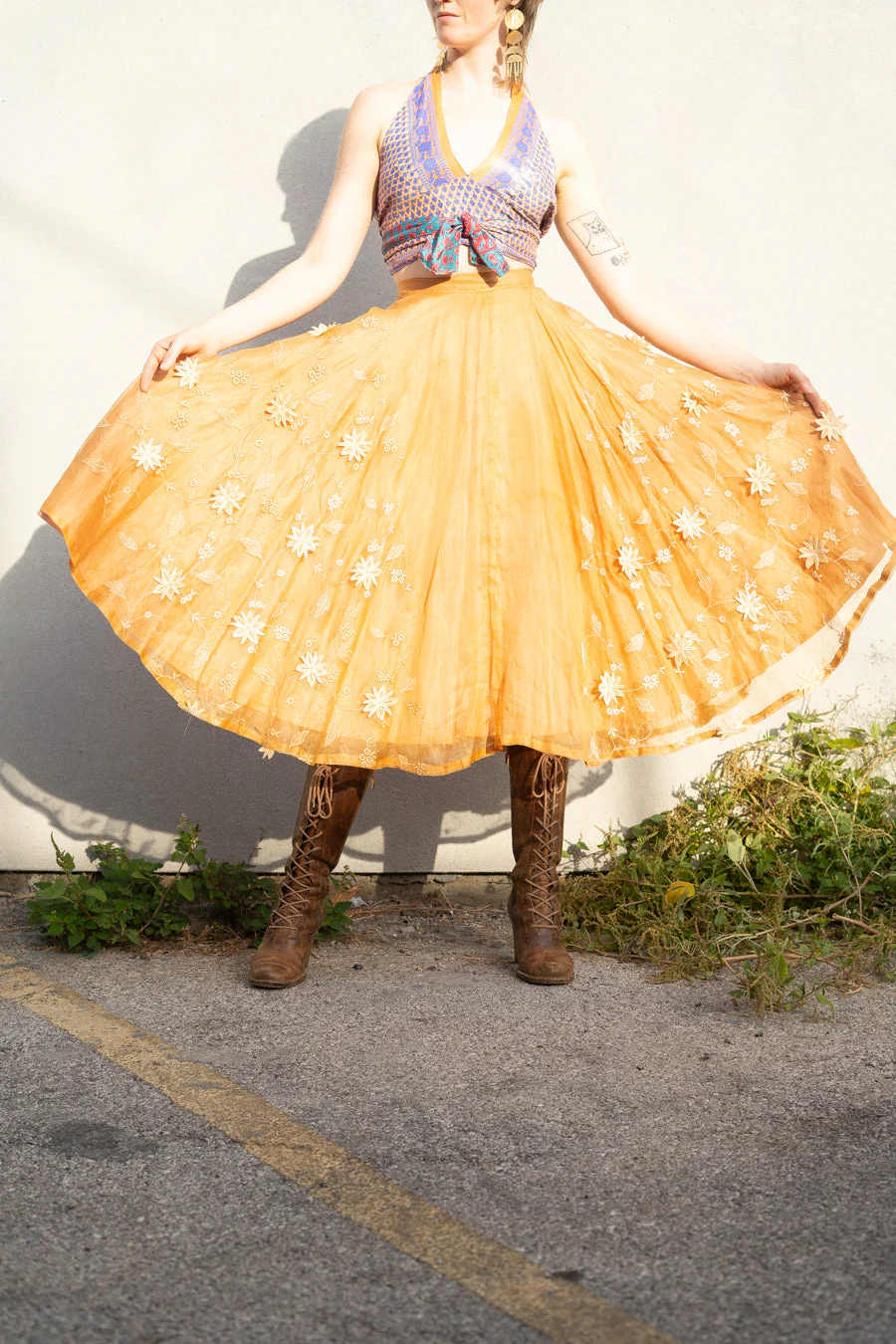 Peach Blossom Organza Skirt - Image 13