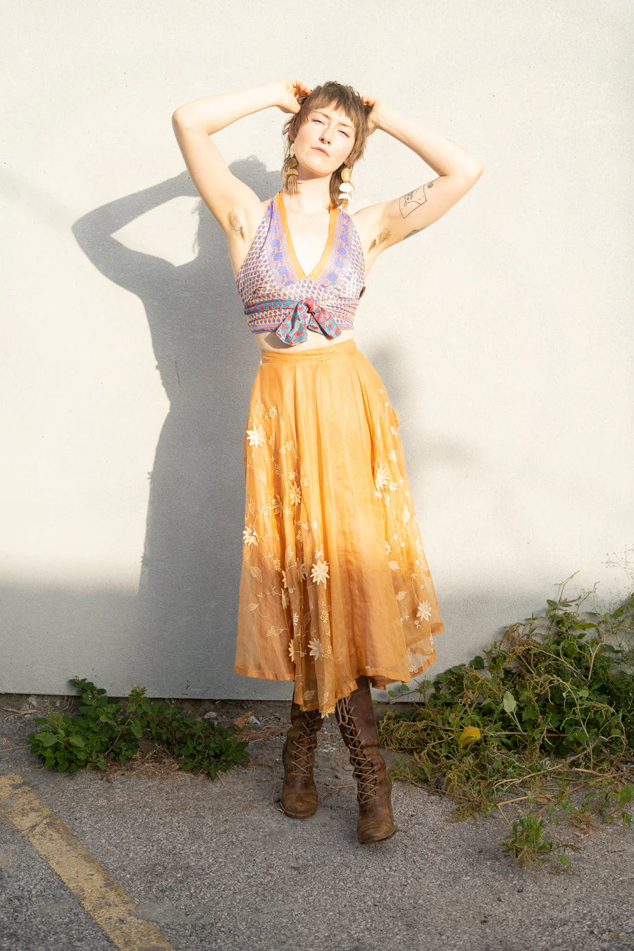 Peach Blossom Organza Skirt - Image 5