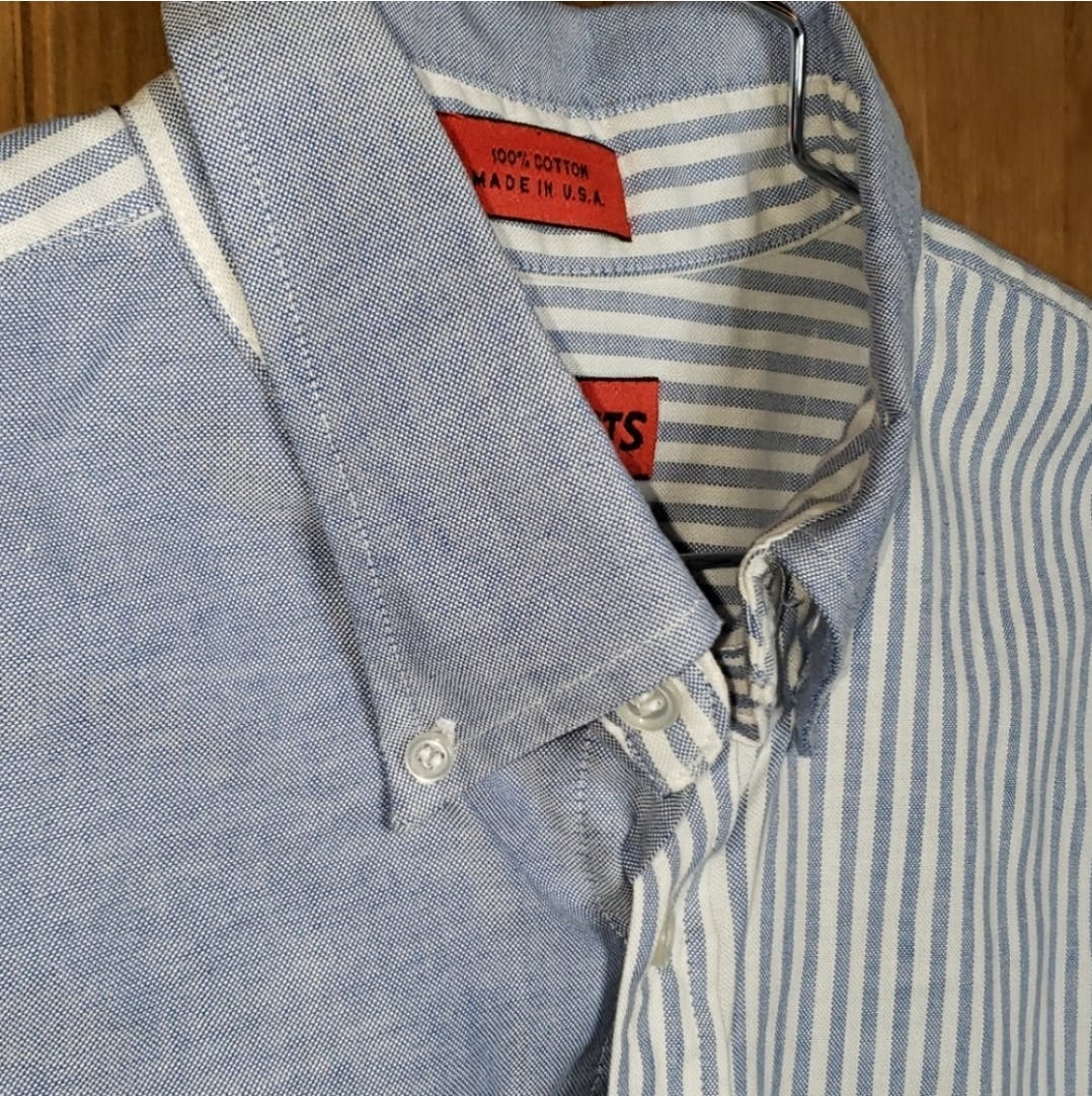 Woodstock Button Front Half Striped Chambray Shirt by Peanuts - Image 7