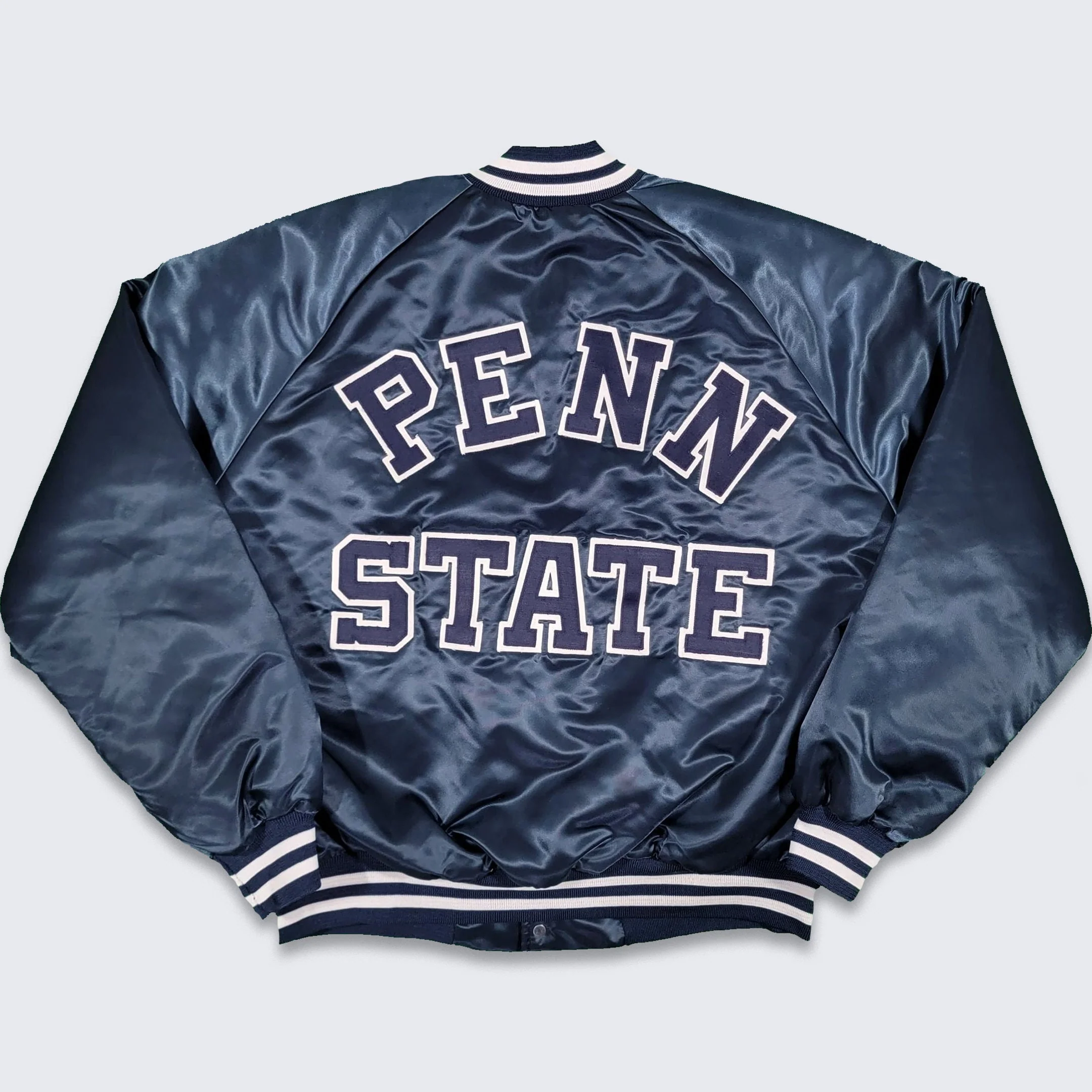 Penn State Nitty Lions Vintage 80s Chalk Line Satin Bomber Jacket College University Football Blue Coat Xl by Chalk Line - Image 3
