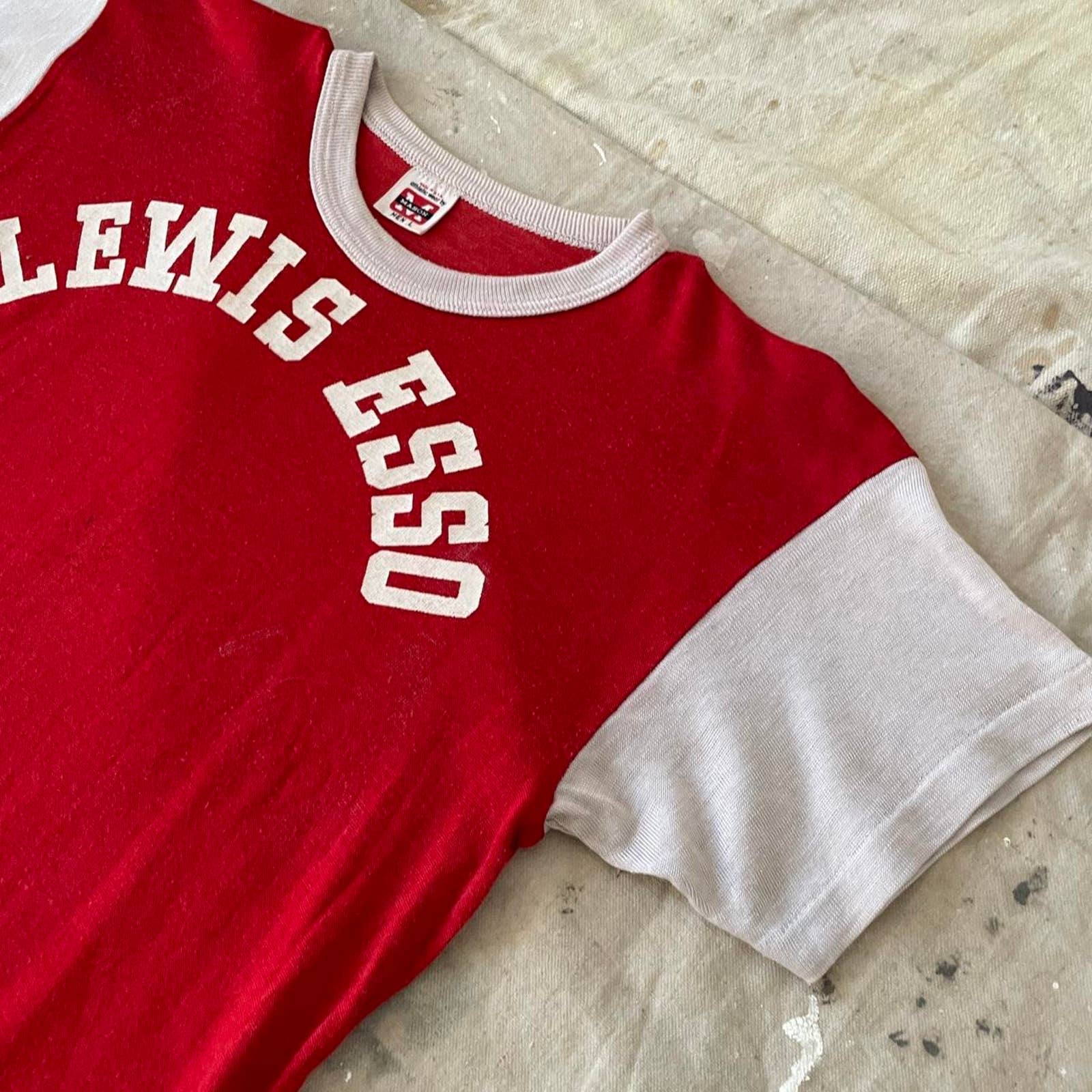 Perfect 60s 70s Red White T-Shirt by Mason - Image 4