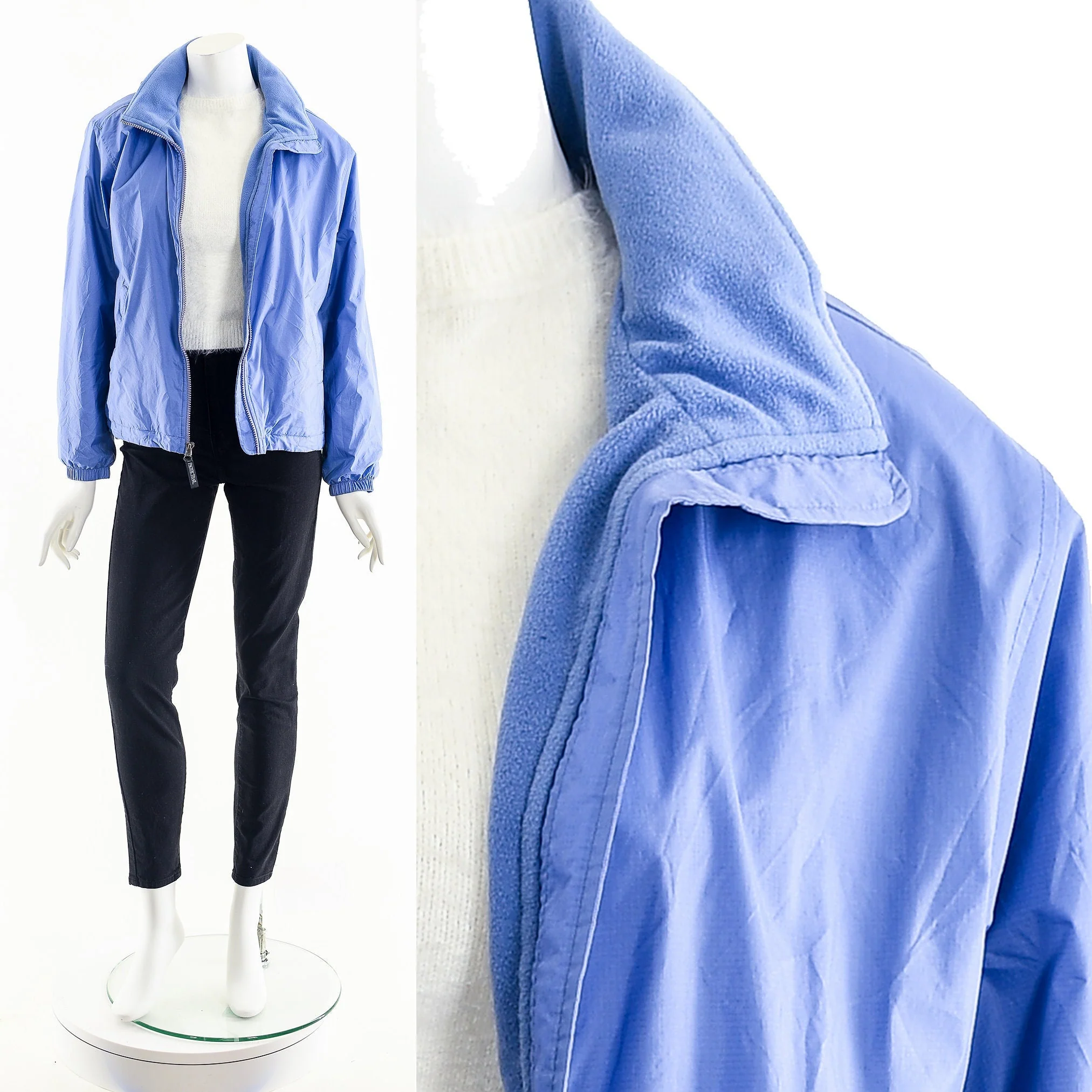 Periwinkle Blue Hiking Jacket Soft Fleece Sherpa Coat by Pacific Trail - Image 3