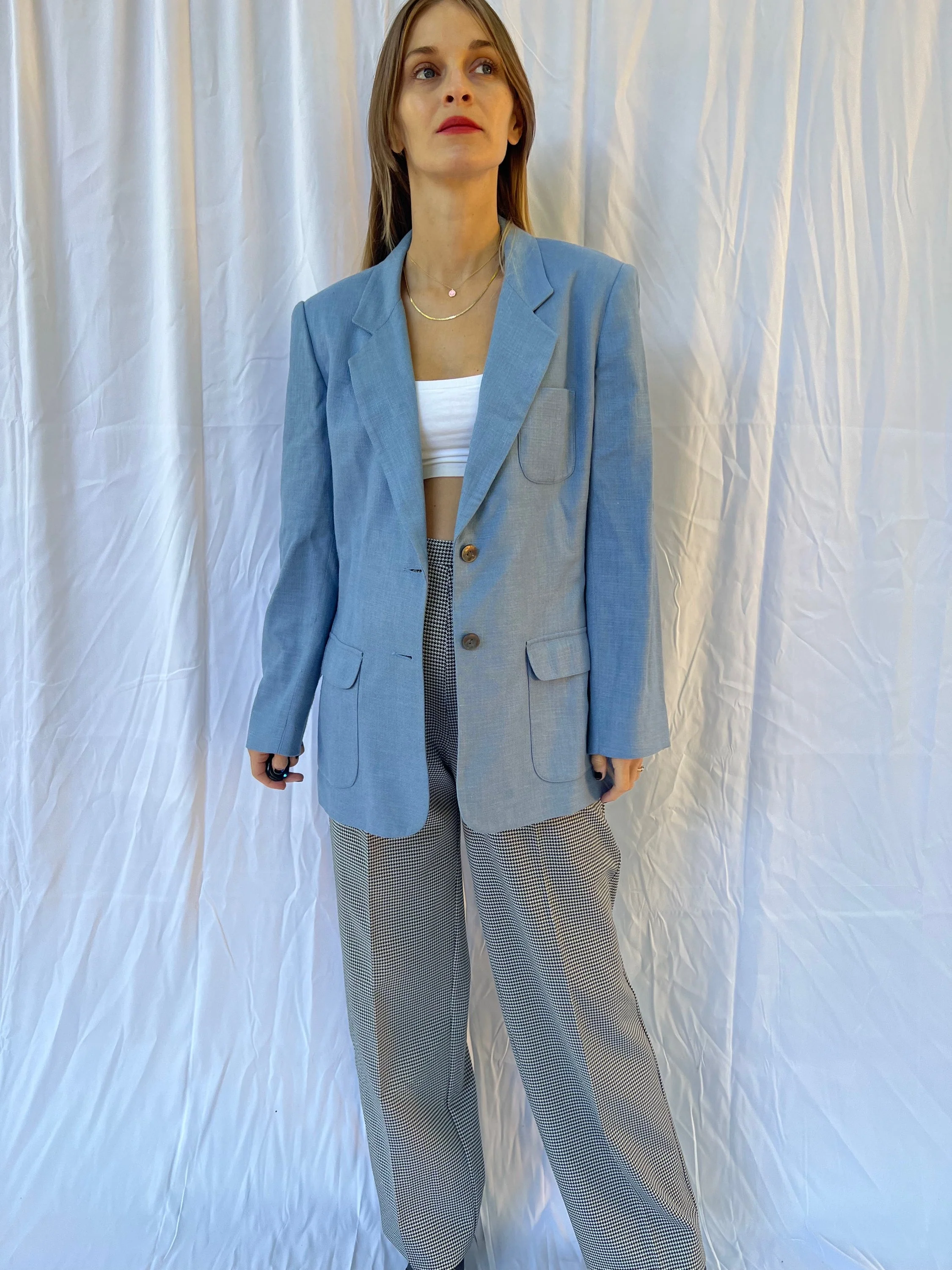 Periwinkle Linen Blend Blazer by Lands’ End - Image 4