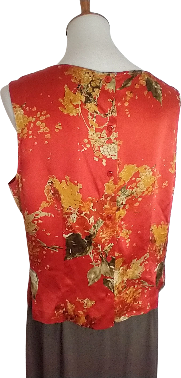 Persimmon Floral Silk Top By Carlisle - Image 2