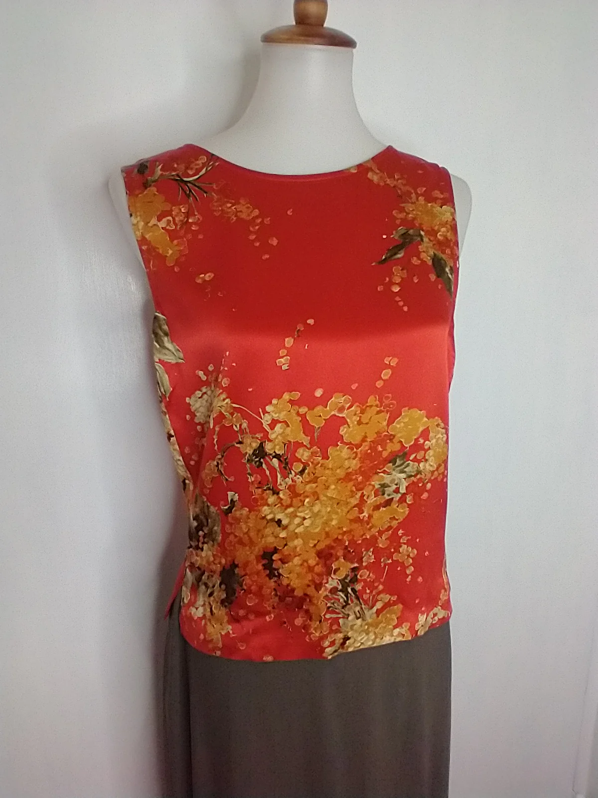 Persimmon Floral Silk Top By Carlisle - Image 8