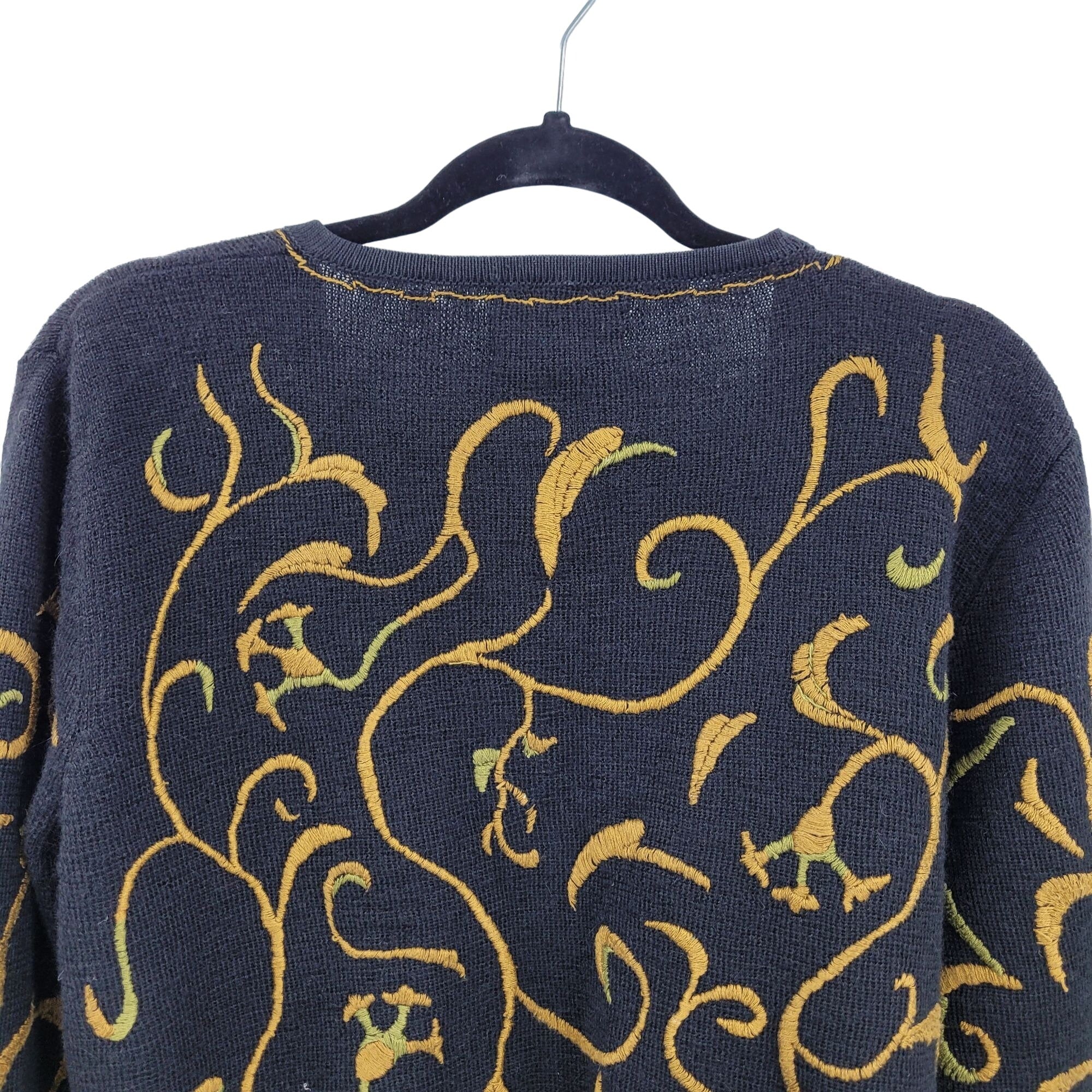 Peruvian Connection Cardigan Embroidered Cropped Artsy Matador Bolero Black M by Peruvian Connection - Image 9
