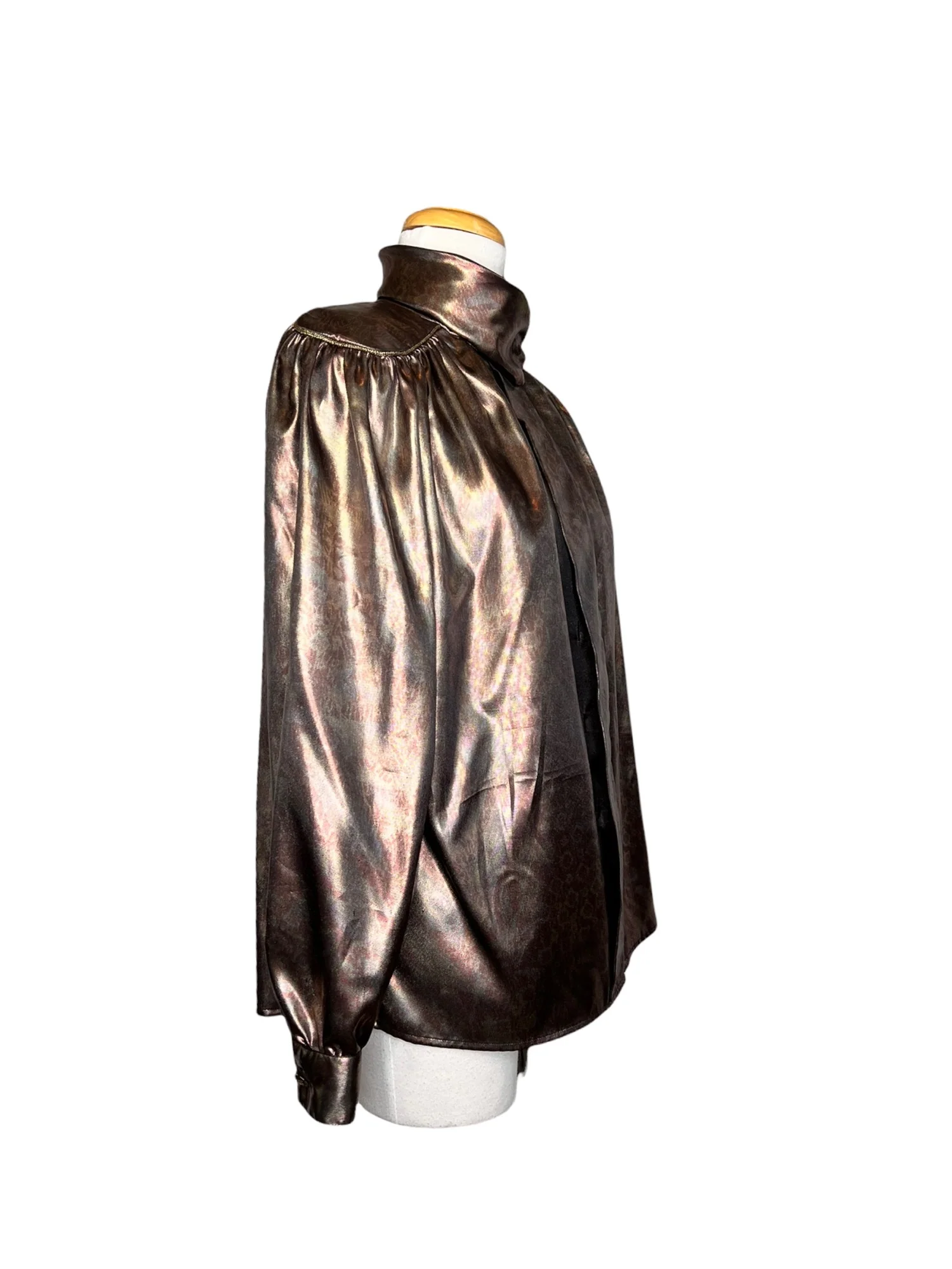 Peters and Ashley 80s Metallic Roll Neck Blouse Military Shoulders by Peters And Ashley - Image 5