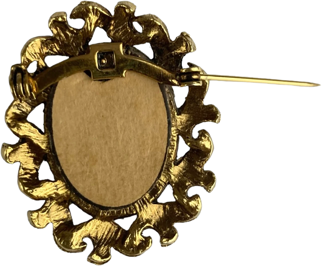 Petit Point Needlepoint Floral Pendant Brooch - Image 2