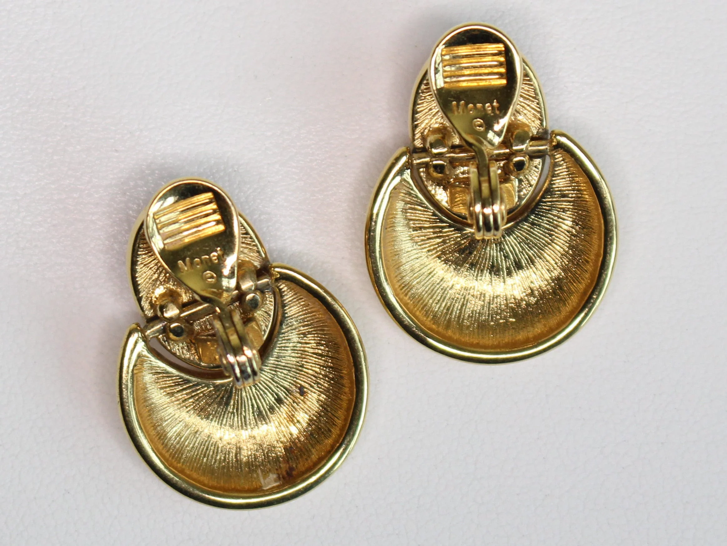 Petite Signed Monet Doorknocker Clip On Earrings by Monet - Image 4