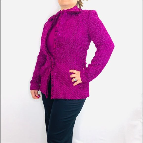 Petite Tweed Blazer and Knit Turtleneck Top Petite M by Dana Buchman - Image 2