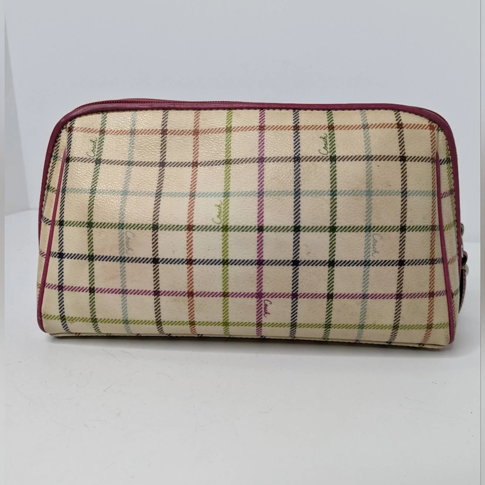 Peyton Tattersall Coated Canvas and Leather Large Cosmetic Bag by Coach - Image 10
