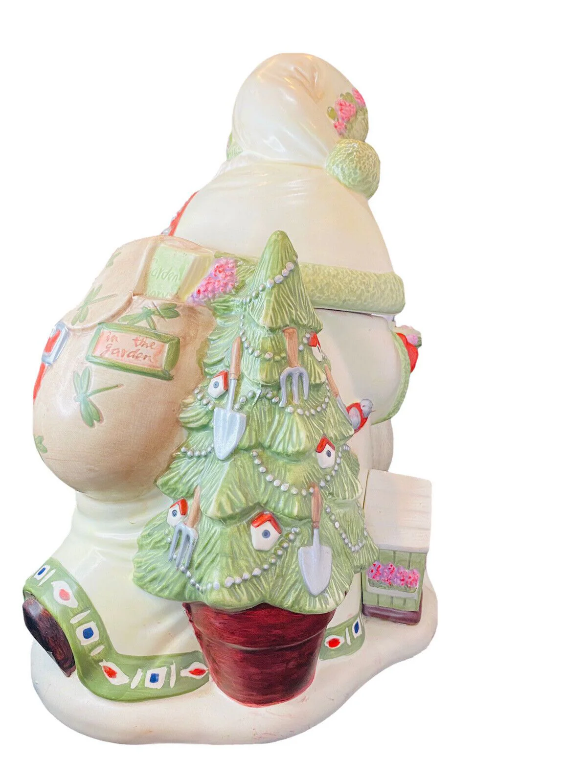 Pfaltzgraff Naturewood Holiday Accents Santa Gardener Very Large Cookie Jar by Pfaltzgraff - Image 2
