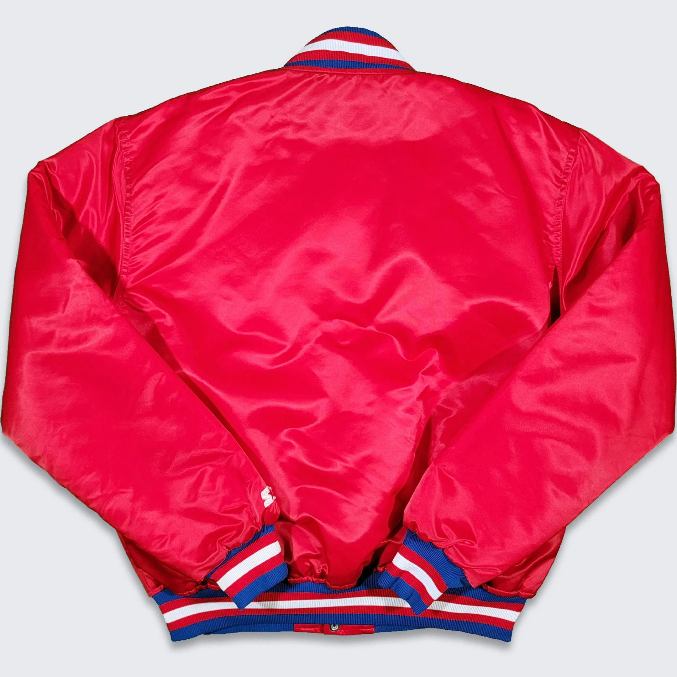 Philadelphia 76ers Vintage 80s Starter Satin Bomber Jacket - Size Men's Extra Large - Image 2