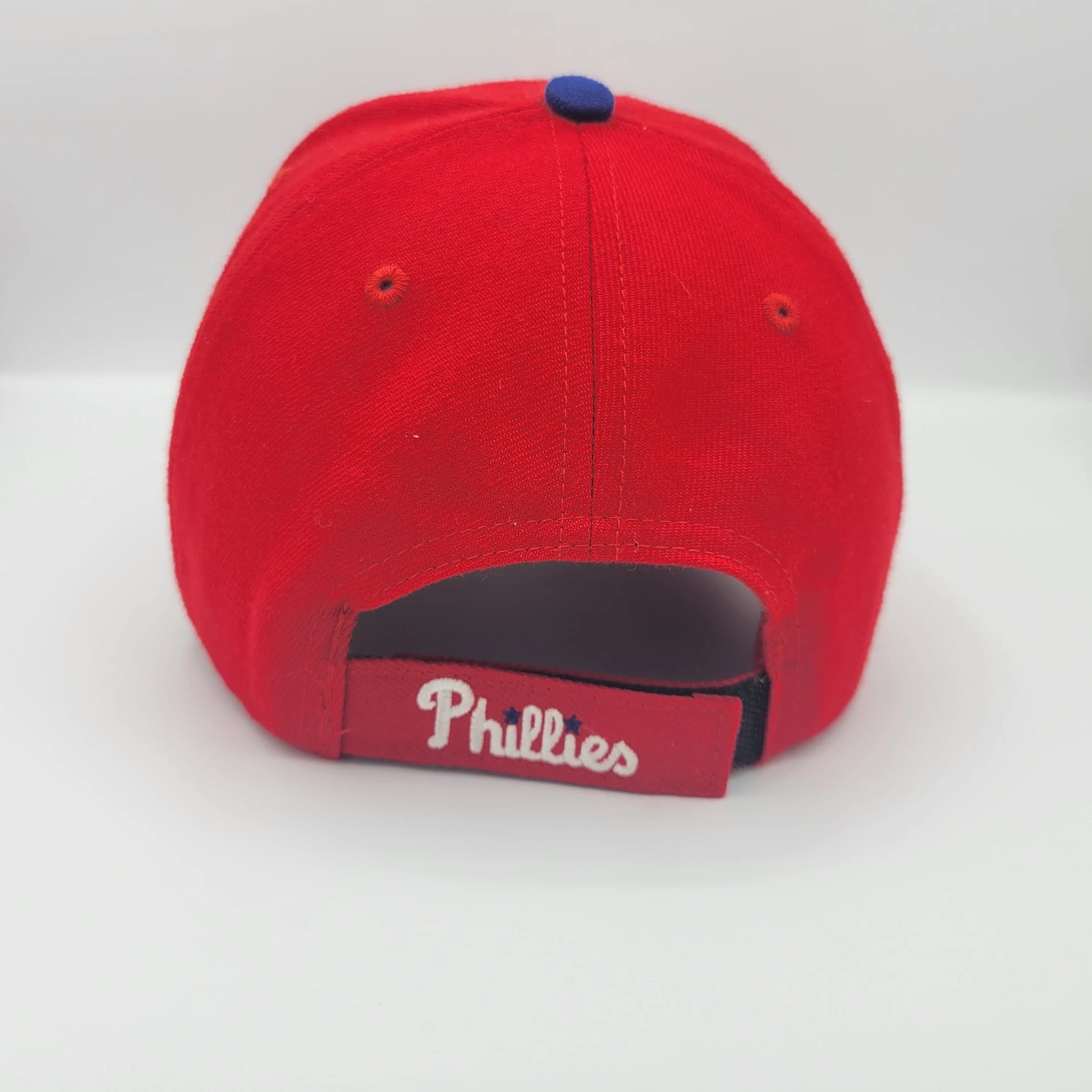 Philadelphia Phillies Vintage Twins Baseball Hat Velcro Strapback Mlb Red Wool Blend Cap - Image 3