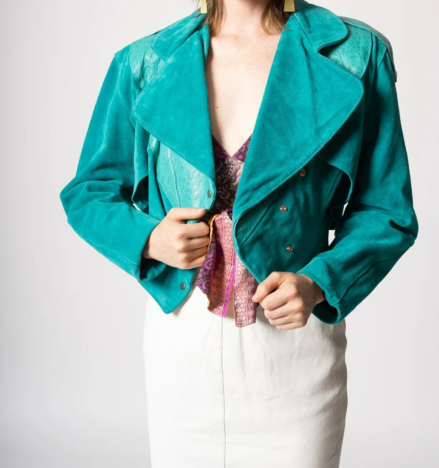 Phoenix Teal Suede Jacket by Phoenix - Image 2