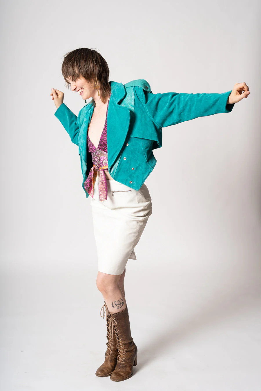 Phoenix Teal Suede Jacket by Phoenix - Image 6
