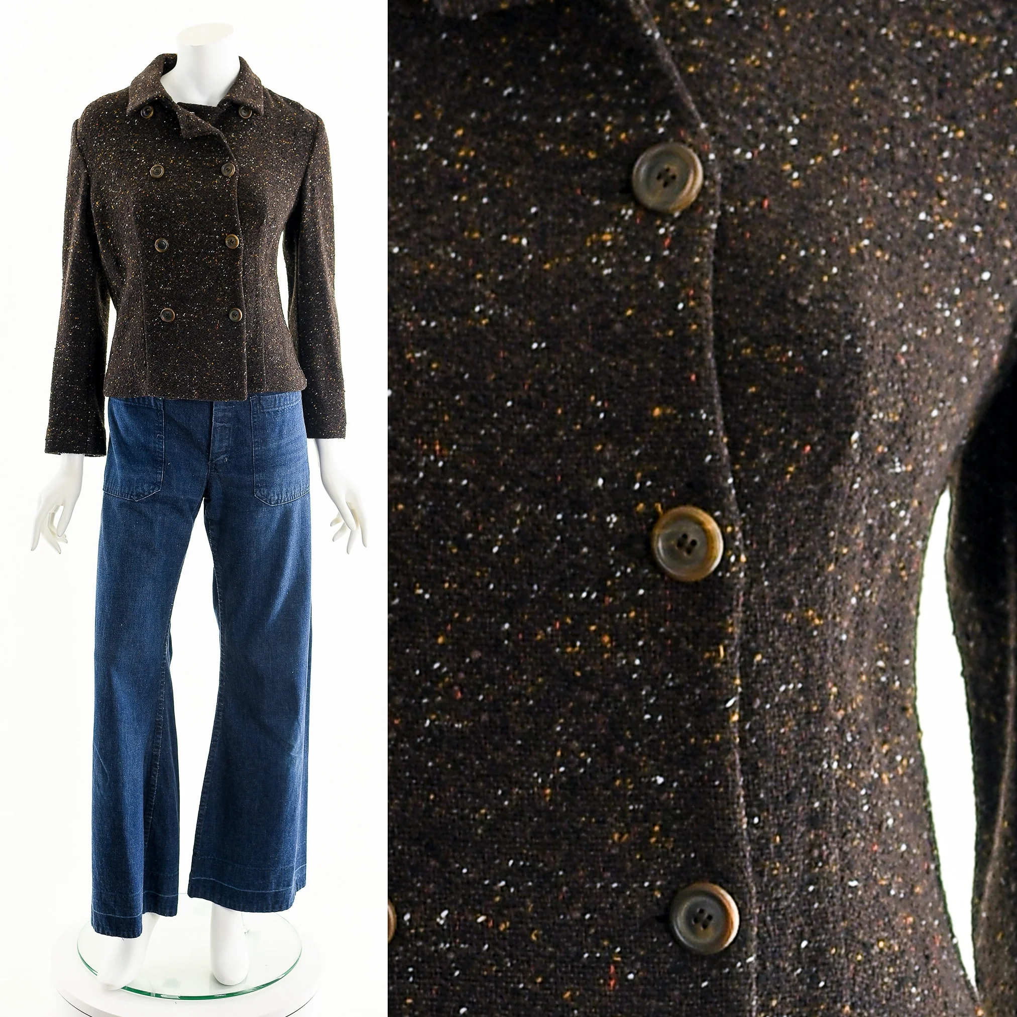 Piazza Sempione Marled Brown Knit Blazer by Piazza Sempione - Image 3