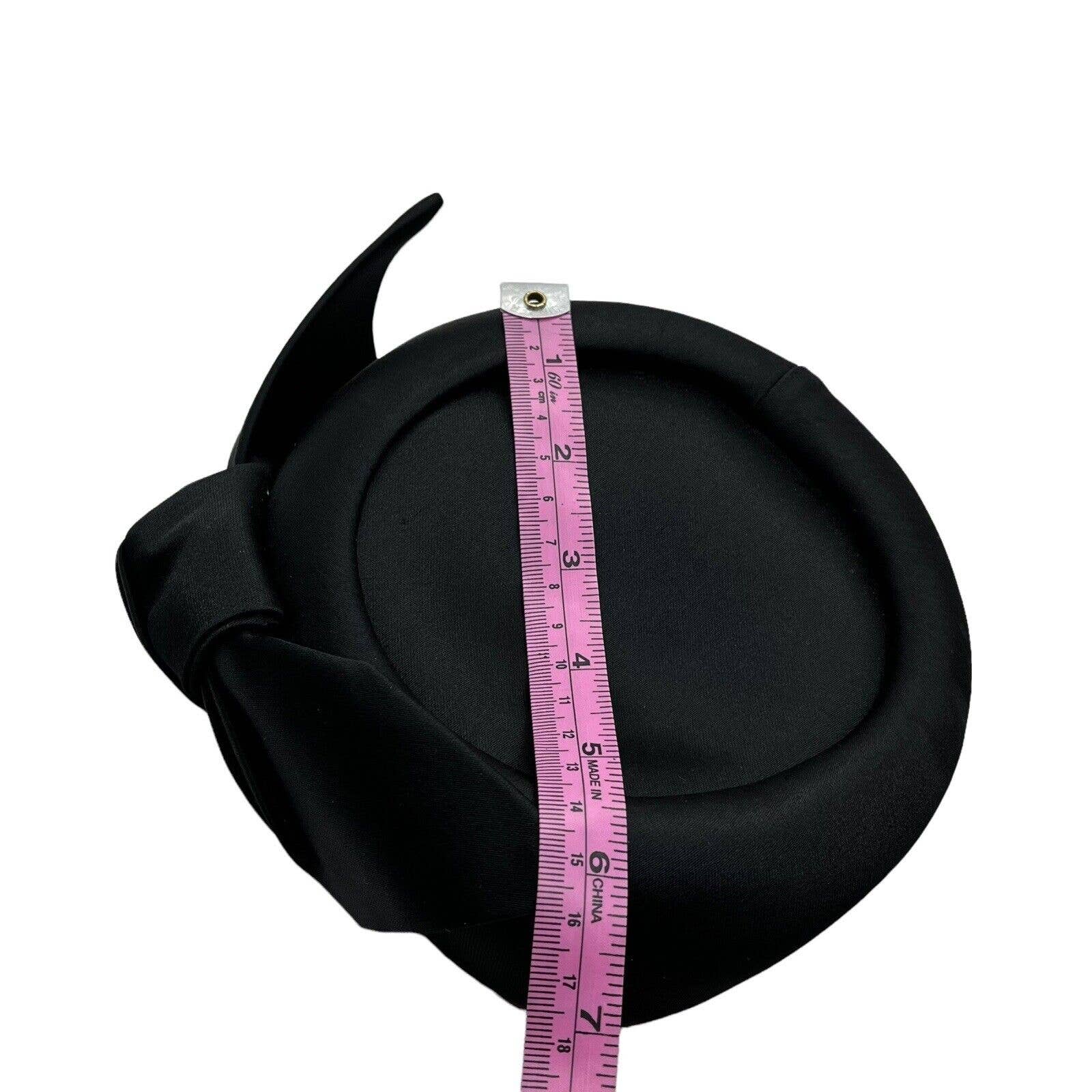 Pill Box Hat Size 7 Black Circa 40s 50s Women's Retro Secretary by Joseph Magnin - Image 6