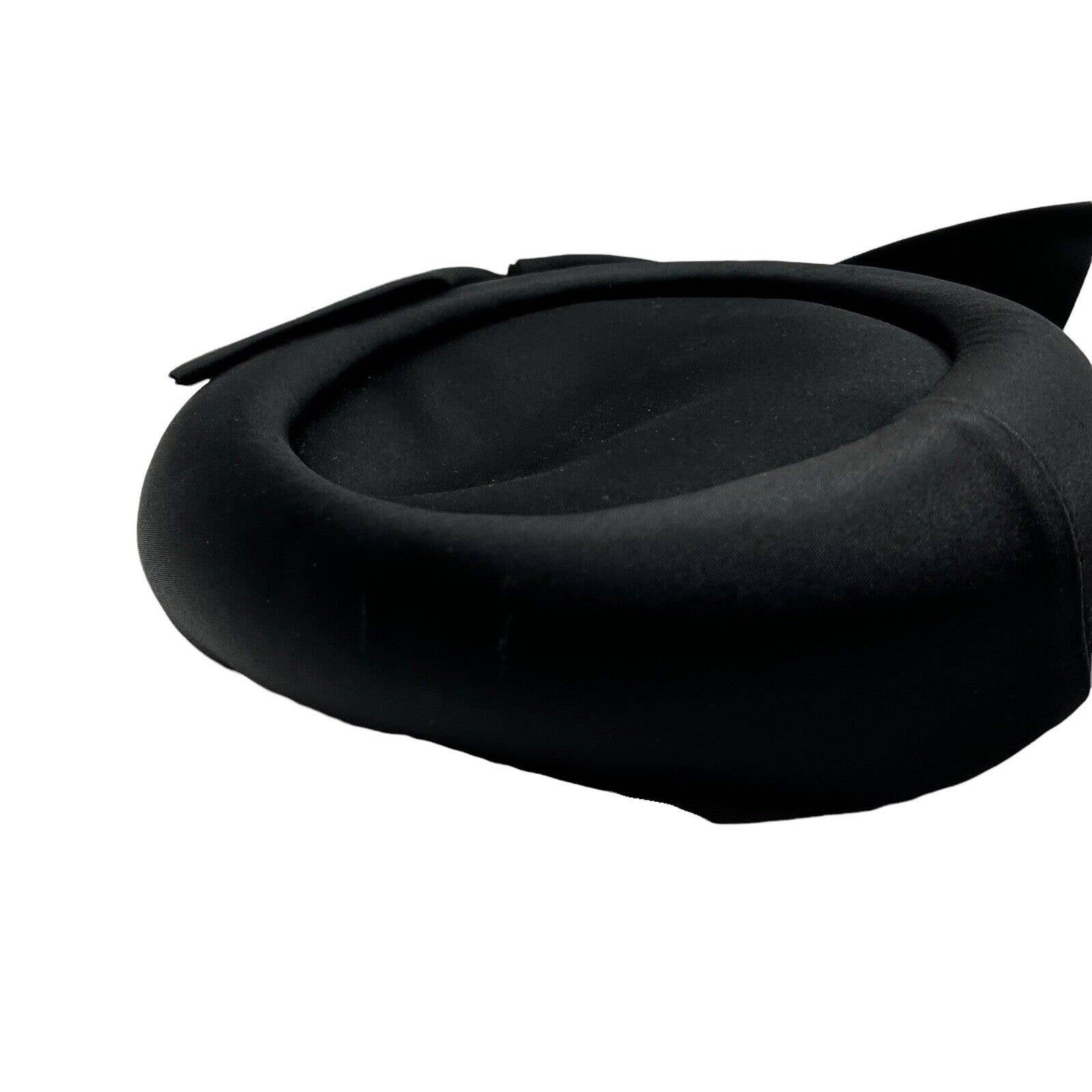 Pill Box Hat Size 7 Black Circa 40s 50s Women's Retro Secretary by Joseph Magnin - Image 8