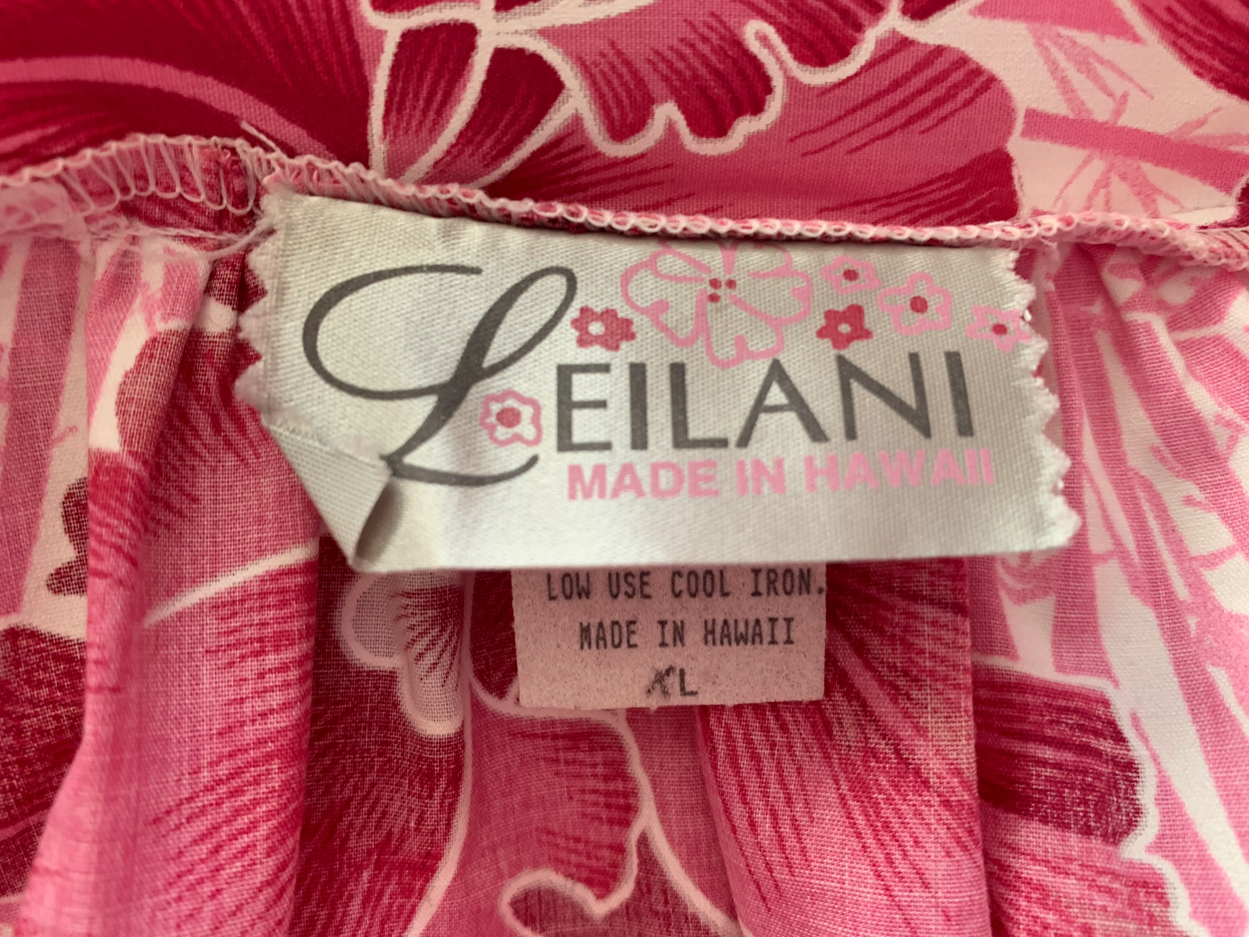 Pink And White Floral Hawaiian Muumuu Dress By Leilani - Image 10