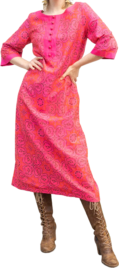 Pink Flame Thai Kaftan