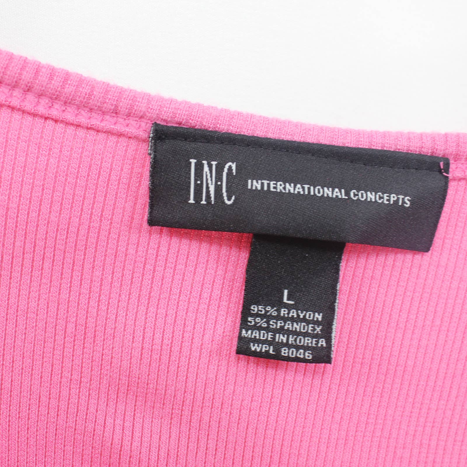Pink Long Sleeve Vintage 00s Ribbed Henley Blouse by INC International Concepts - Image 3