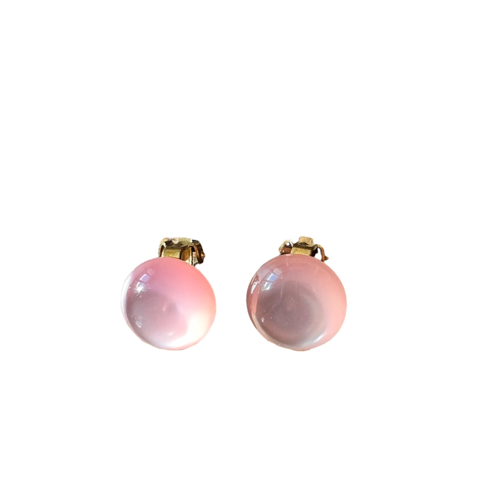 Pink Moonbeam Gold Tone Clip On Earrings Japan - Image 5